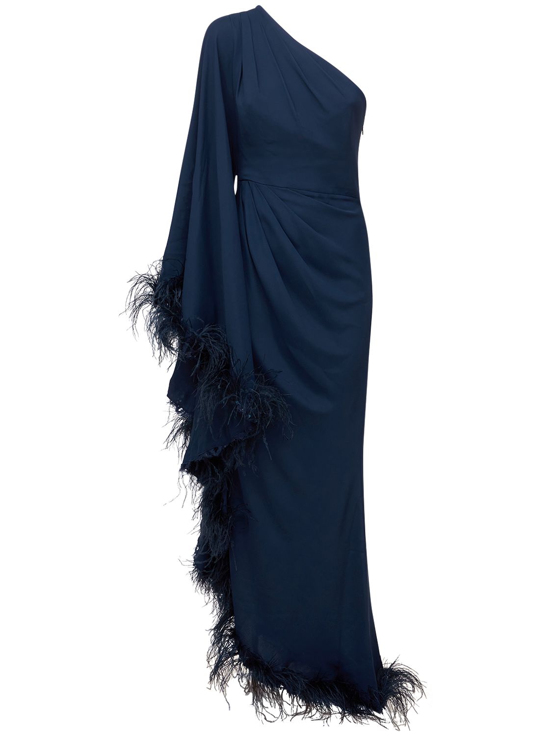 Jersey-kleid Mit Federn