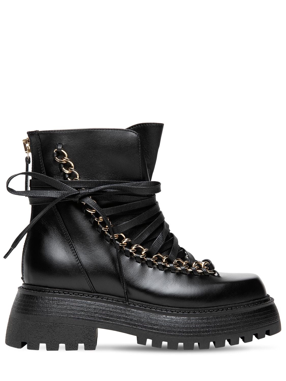 ALEVI 35mm Ines Leather Combat Boots for Women