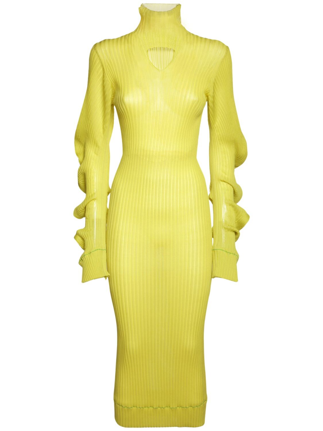 Bottega Veneta Spirals Twisted-sleeve Silk-knit Midi Dress