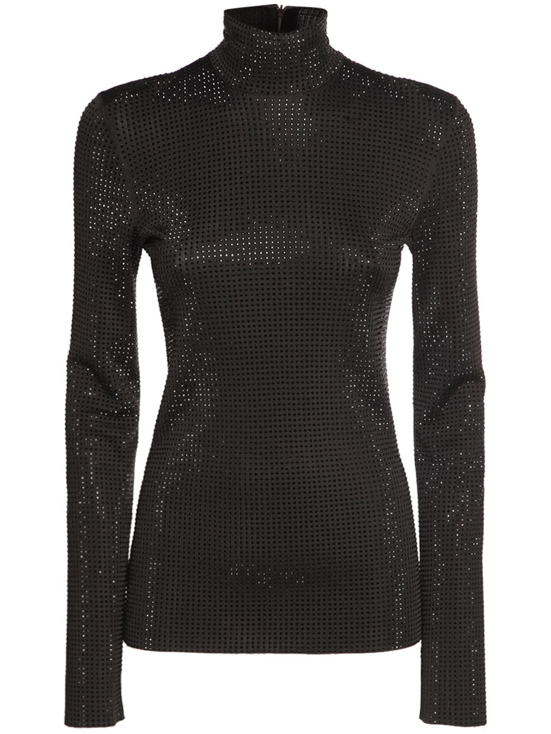 Bottega Veneta Embellished Knit Turtleneck Sweater In Black | ModeSens