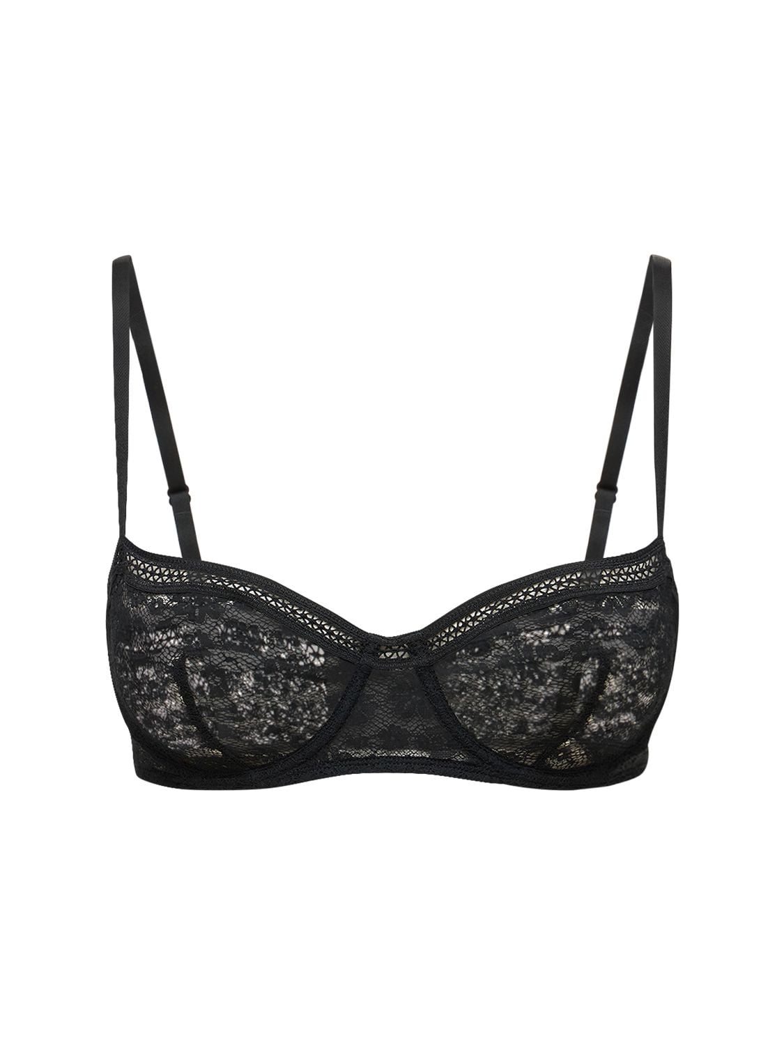 Eres Poudree Lace Demi Cup Bra In Schwarz