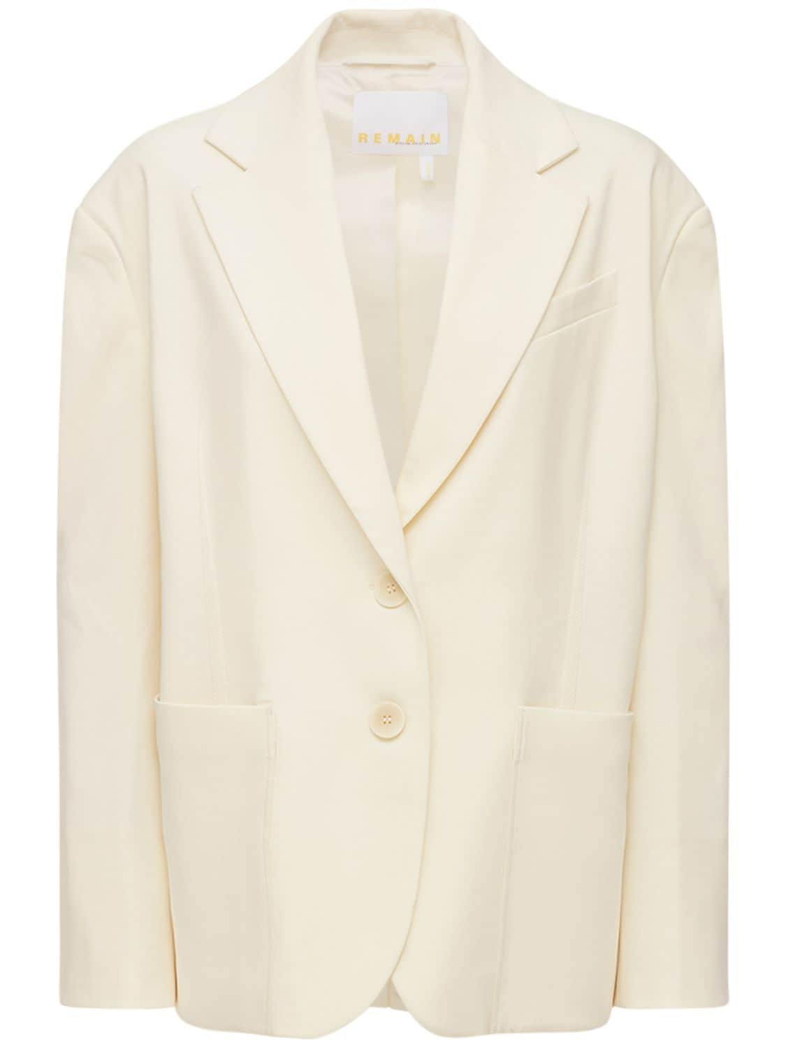 Remain Mandy Oversize Twill Blazer In Vanilla | ModeSens