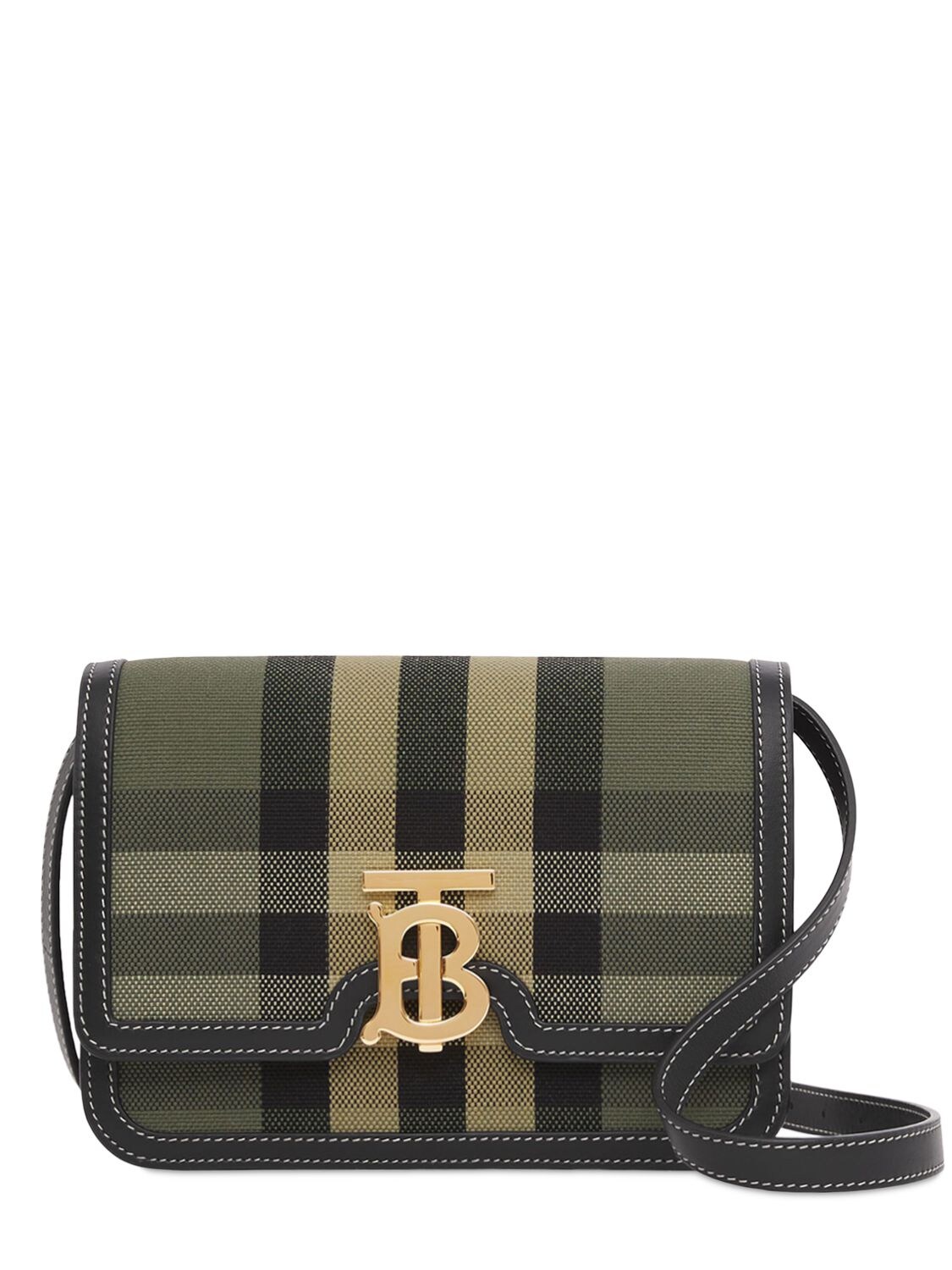Burberry Small Canvas And Leather Tb Cross-body Bag in Natural