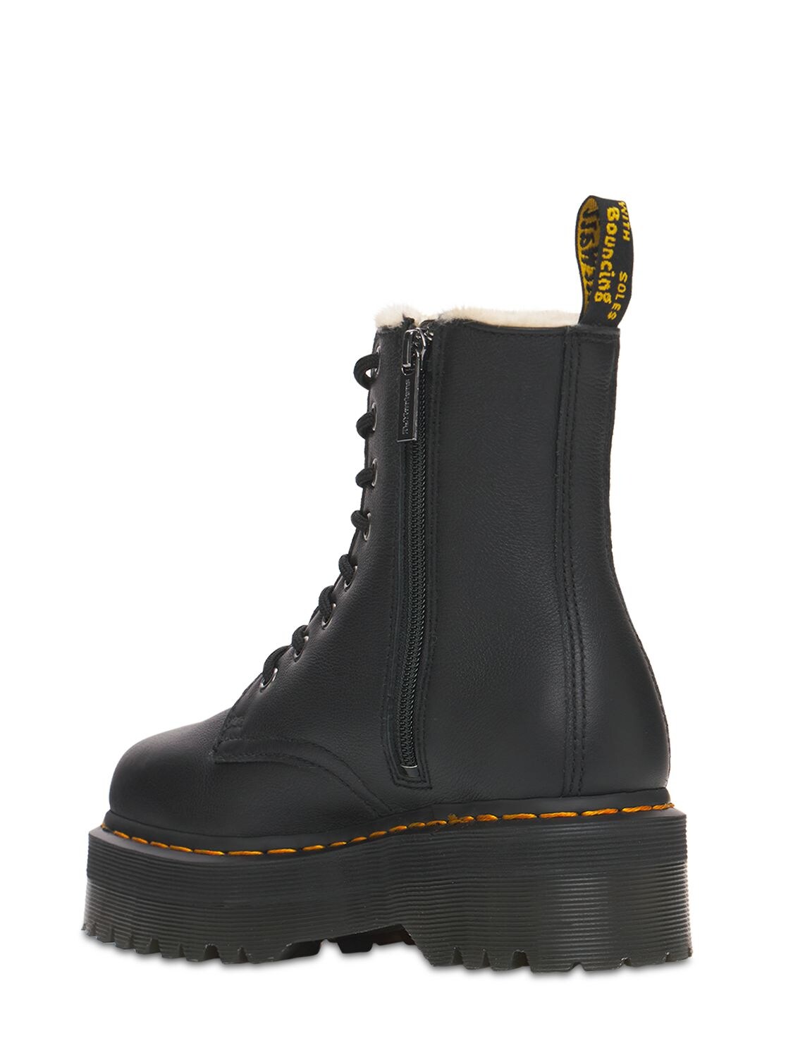 Shop Dr. Martens' 40mm Jadon Fur Lined Leather Boots In 블랙