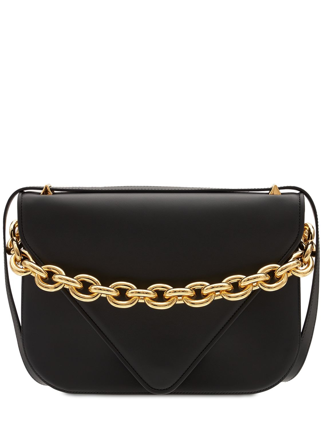 Bottega Veneta Medium Leather Mount Cross-body Bag In Black-gold | ModeSens