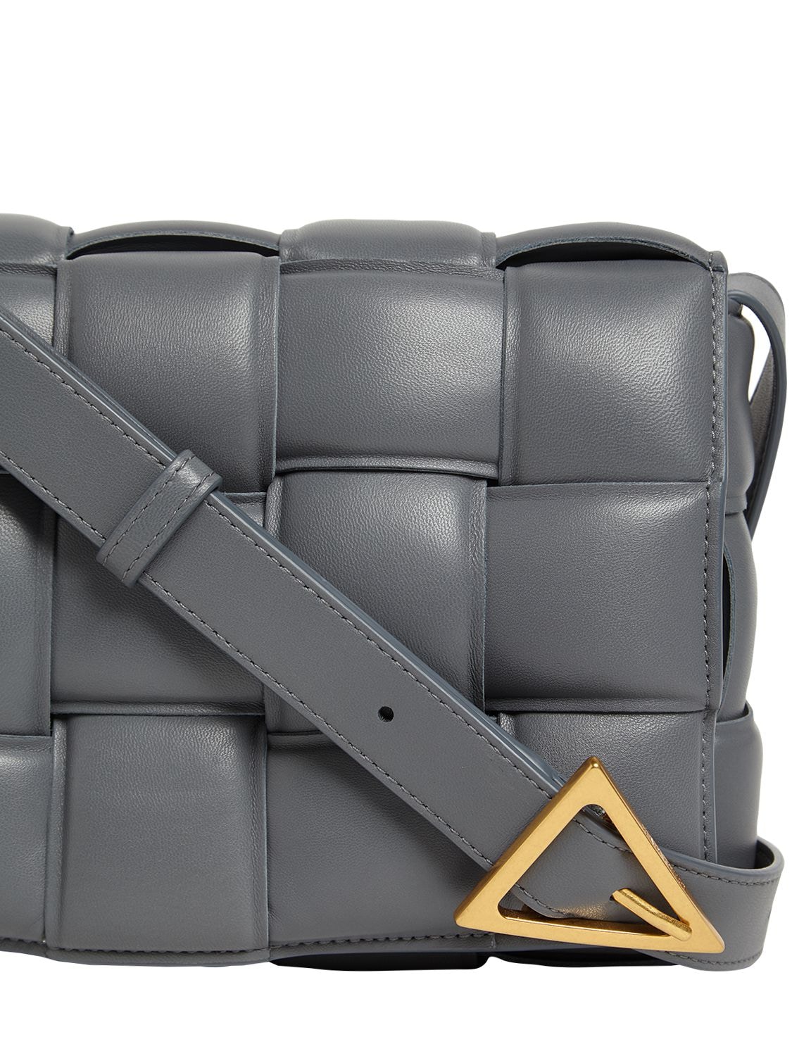 Shop Bottega Veneta Padded Cassette Leather Crossbody Bag In Thunder