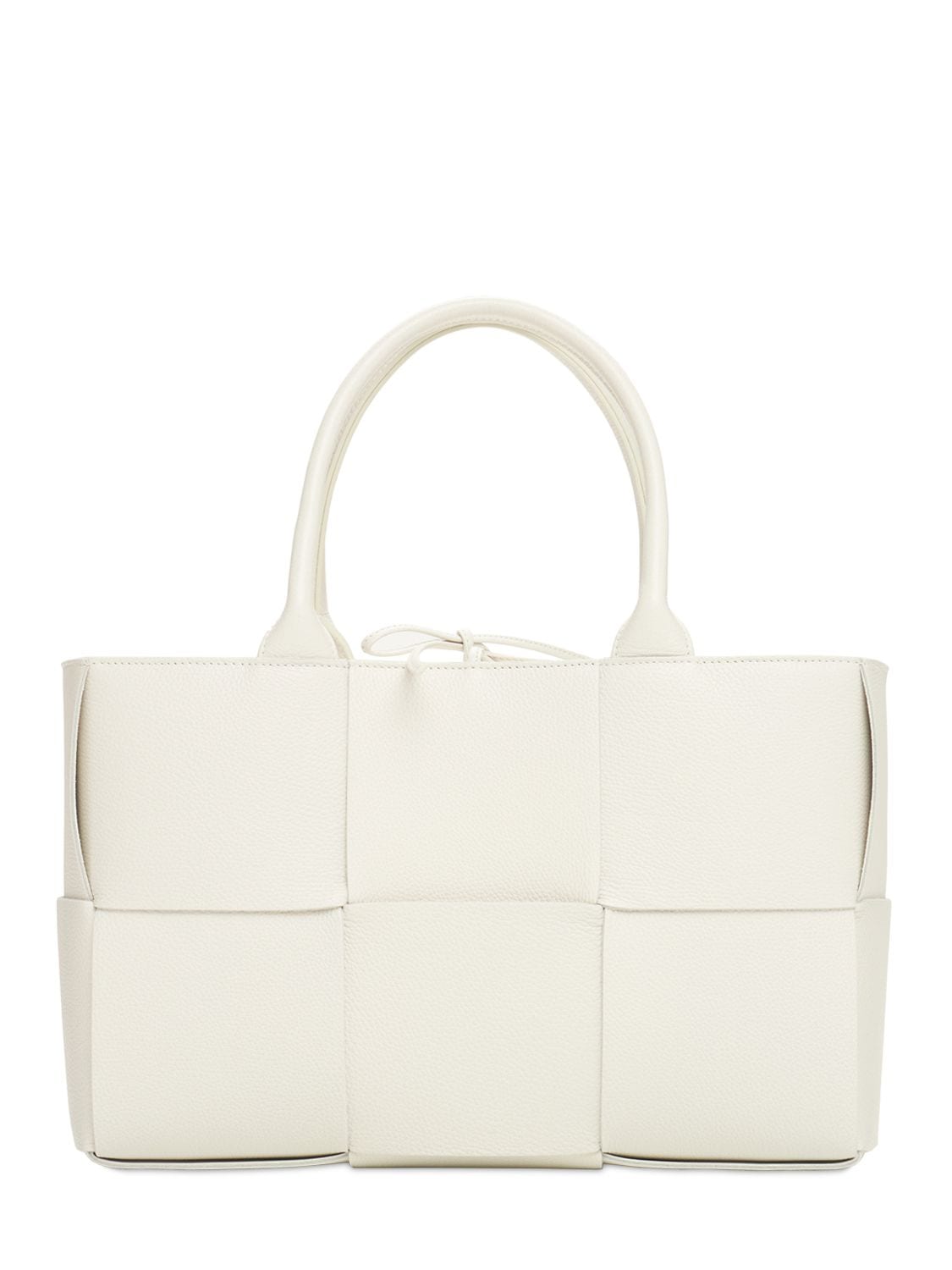 Bottega Veneta - Small arco intreccio leather tote bag - White-gold |  Luisaviaroma