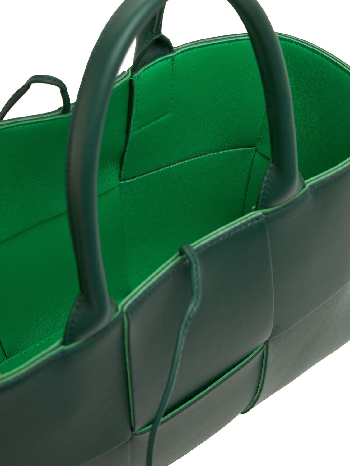 Shop Bottega Veneta Small Arco Leather Tote Bag In Raintree