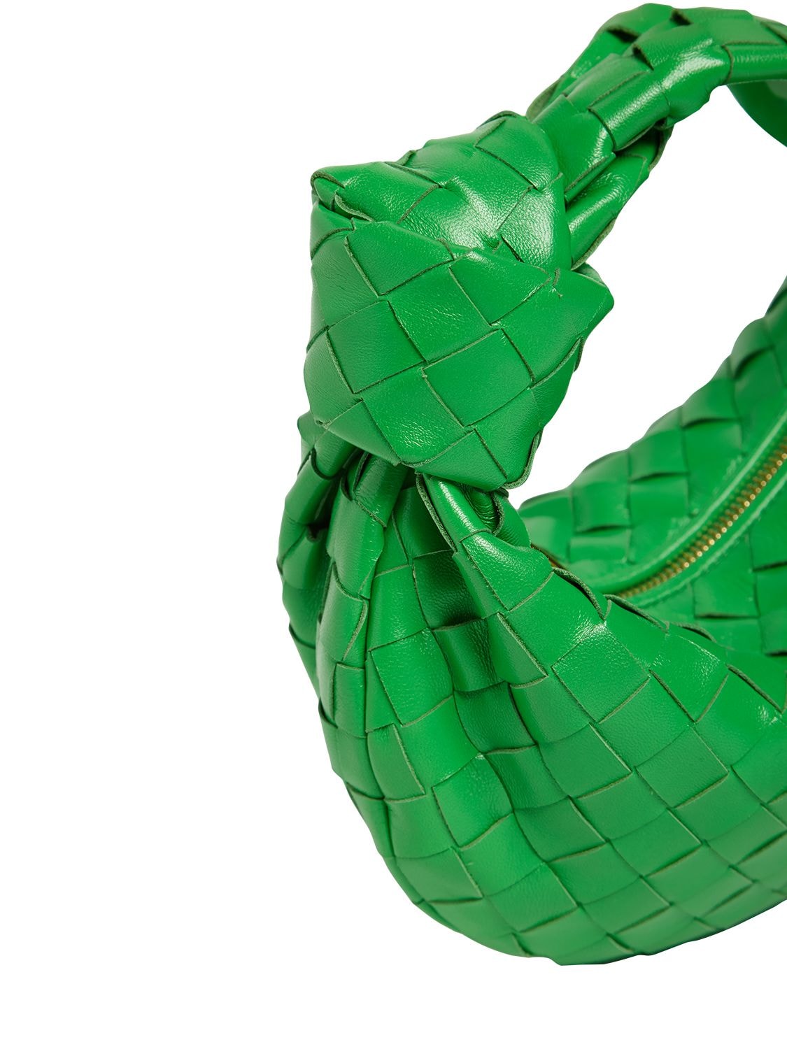 Shop Bottega Veneta Mini Jodie Leather Top Handle Bag In Parakeet