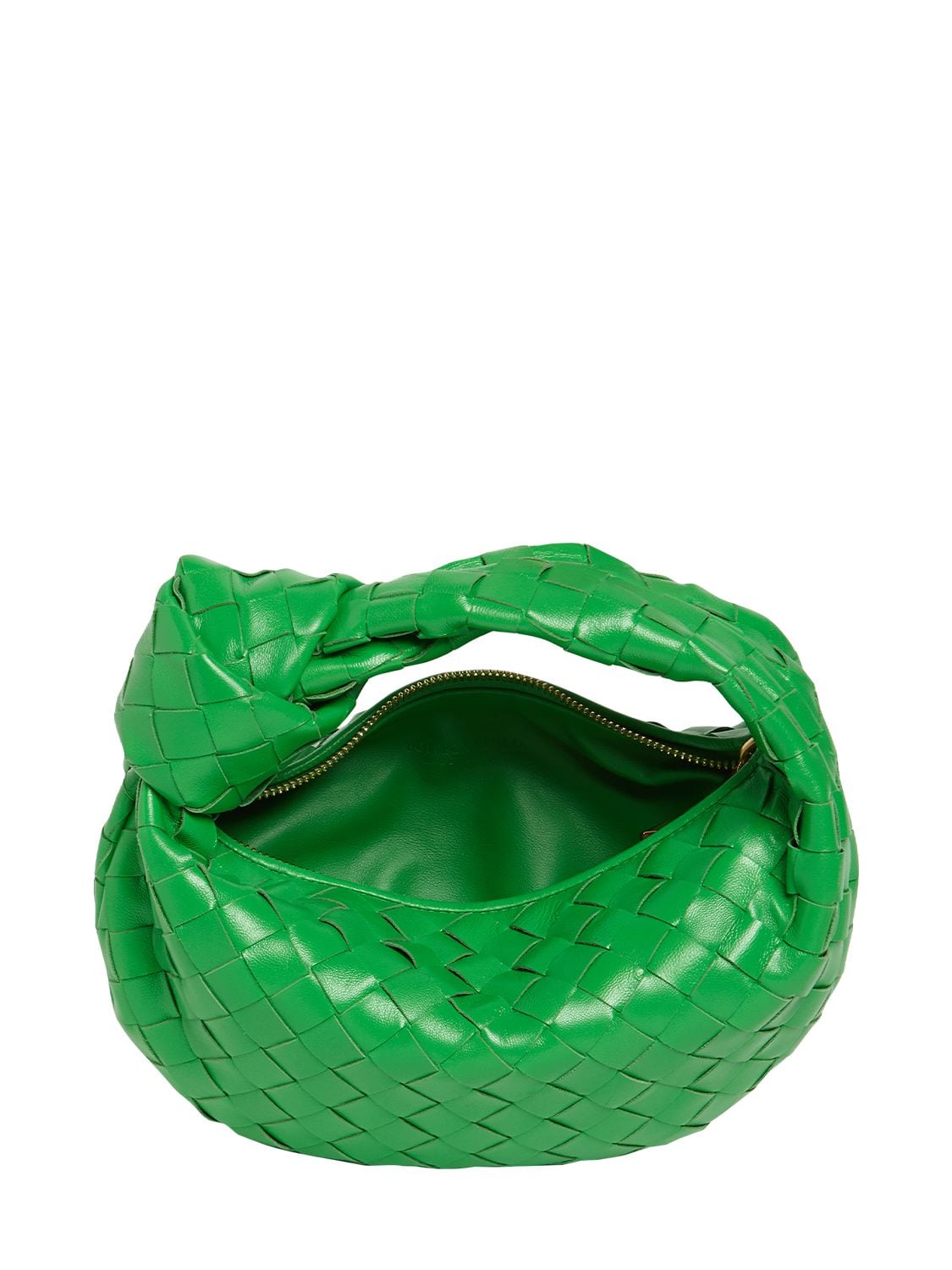 Shop Bottega Veneta Mini Jodie Leather Top Handle Bag In Parakeet