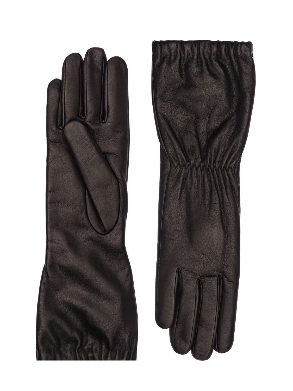 Bottega Veneta Soft Nappa Leather Gloves In Black