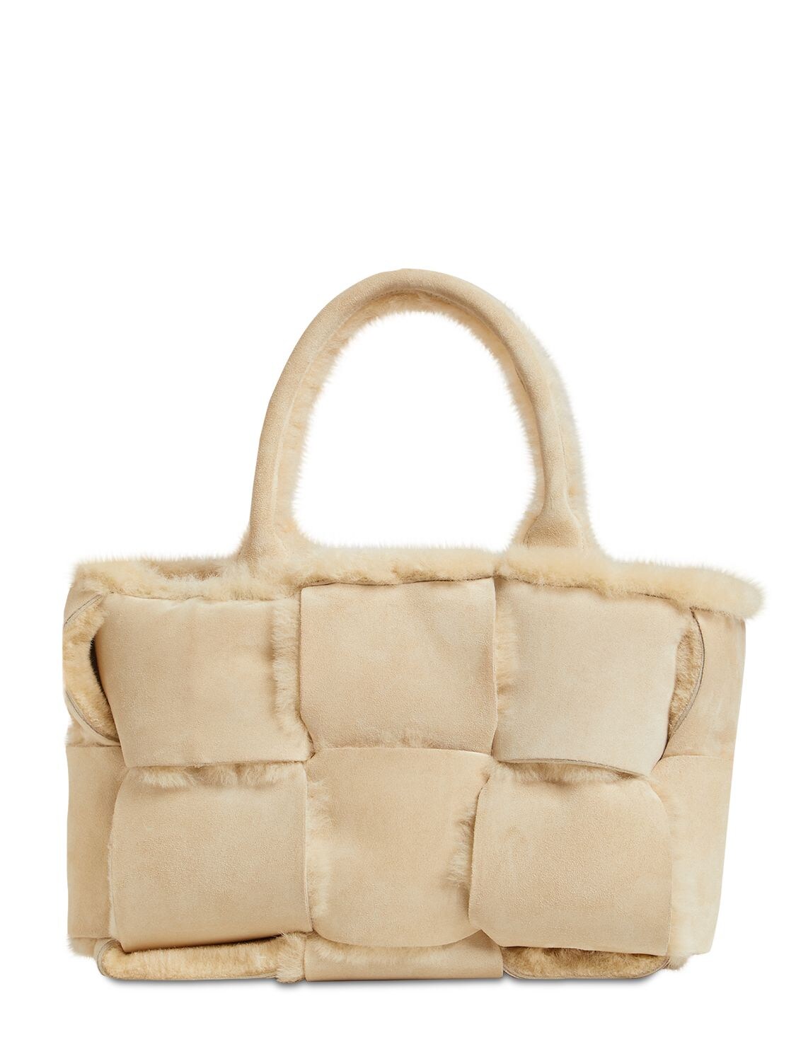 Bottega Veneta Small Arco Intreccio Suede Tote Bag In Porridge-g | ModeSens