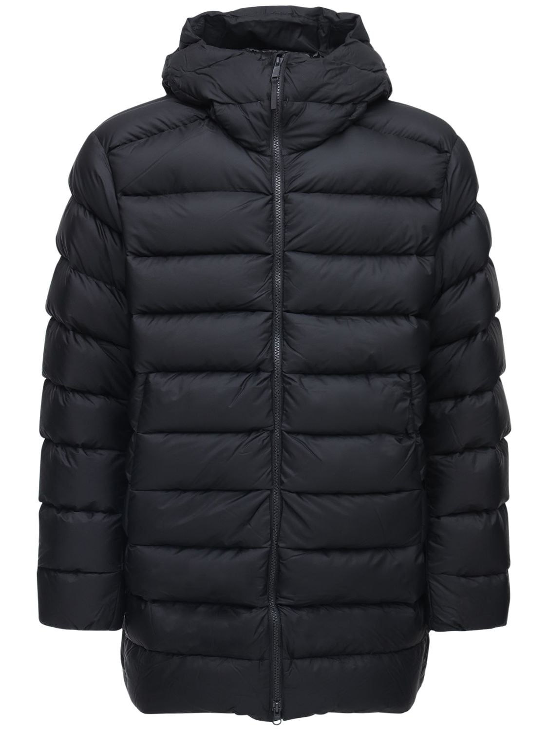 Arc'teryx Piedmont Hooded Nylon Down Coat In Black
