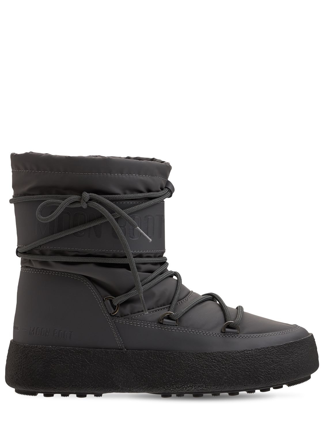 Moon Boot Lace-up Tech Boots In Dark Grey