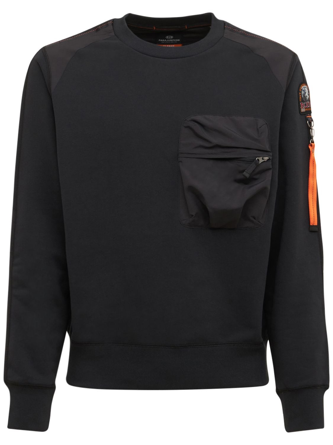 Crewneck Sweatshirt W/nylon Cargo Pocket