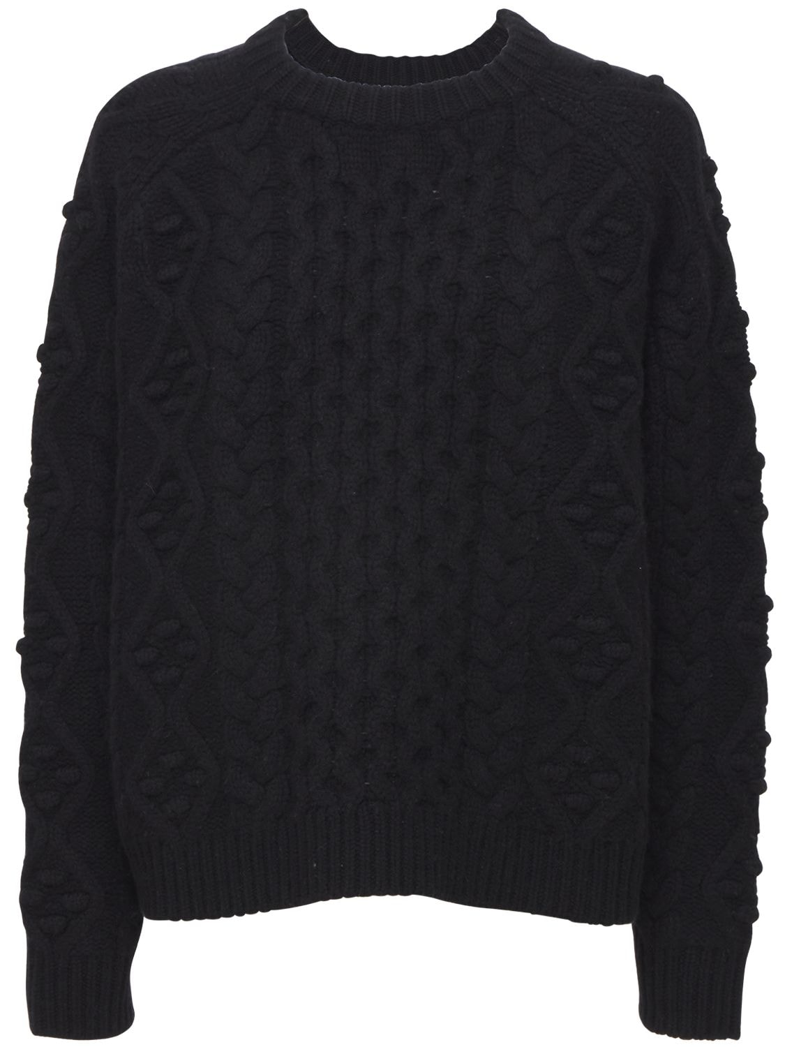 Loulou Studio Secas Braided Wool Blend Knit Sweater In Black