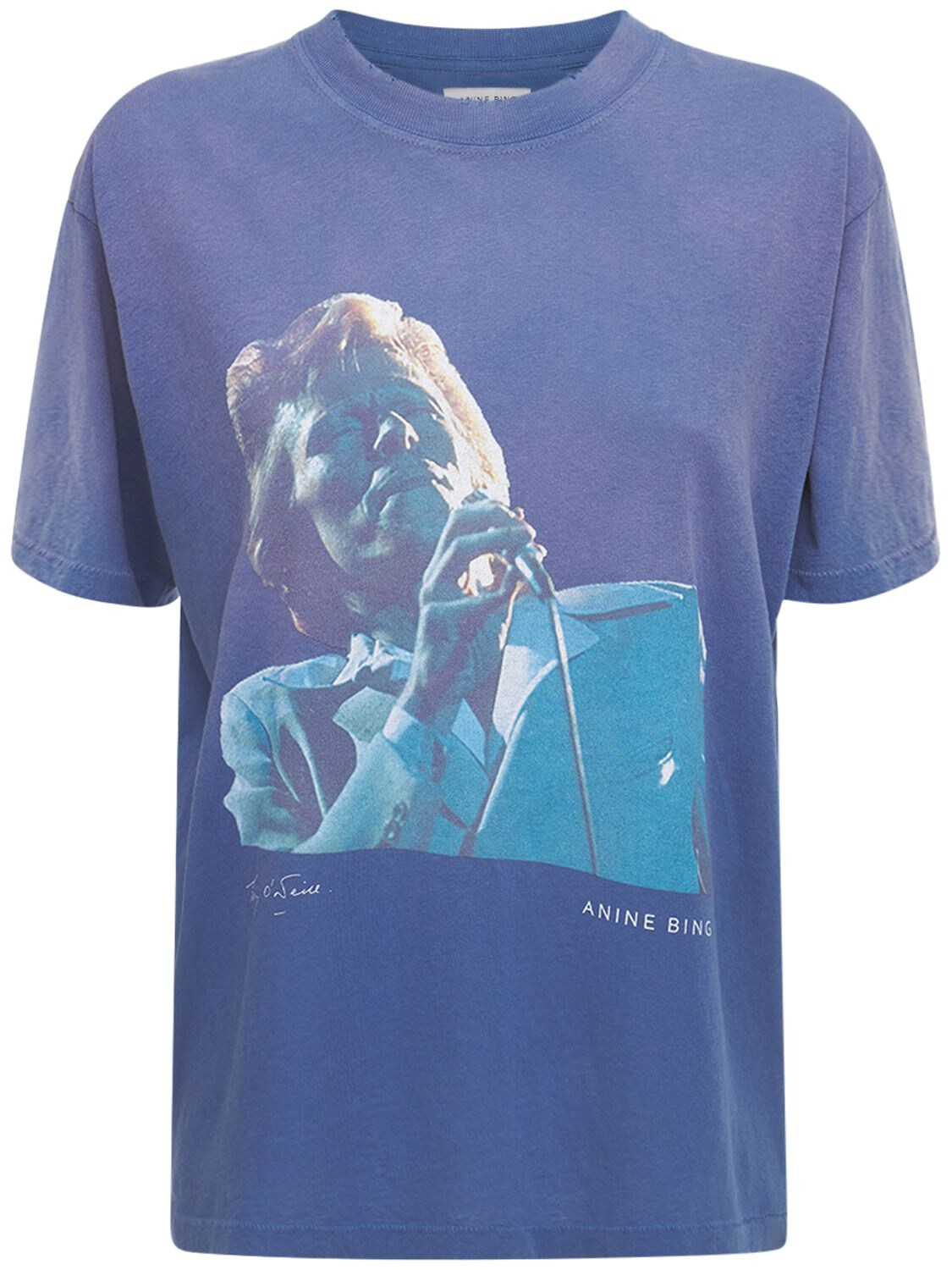 Bing Womens Blue Bowie Ida Graphic-print Organic Cotton T-shirt M In Purple | ModeSens