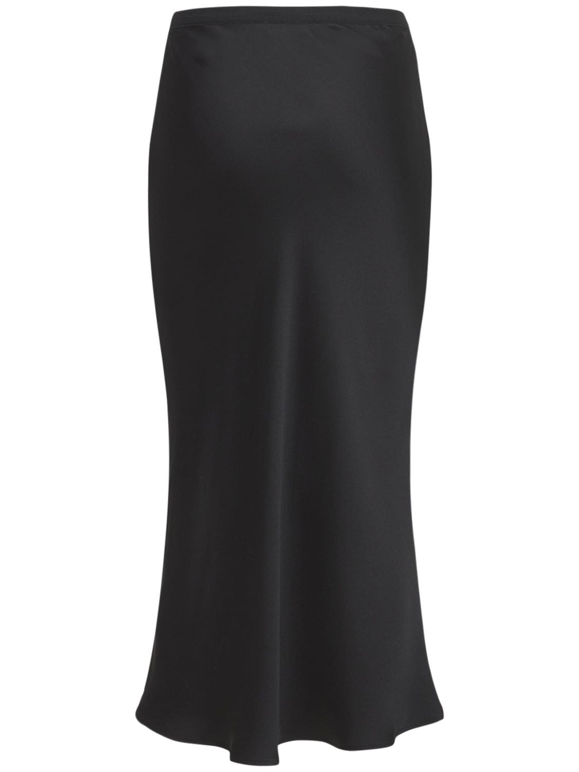 Shop Anine Bing Bar Silk Satin Midi Skirt In Black