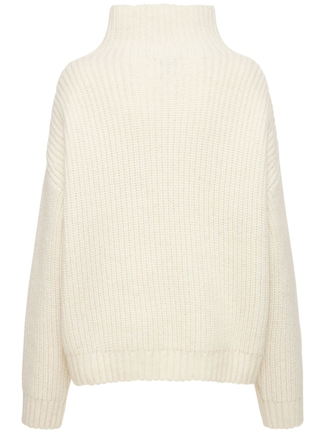 Shop Anine Bing Sydney Alpaca Blend Turtleneck Sweater In Ivory