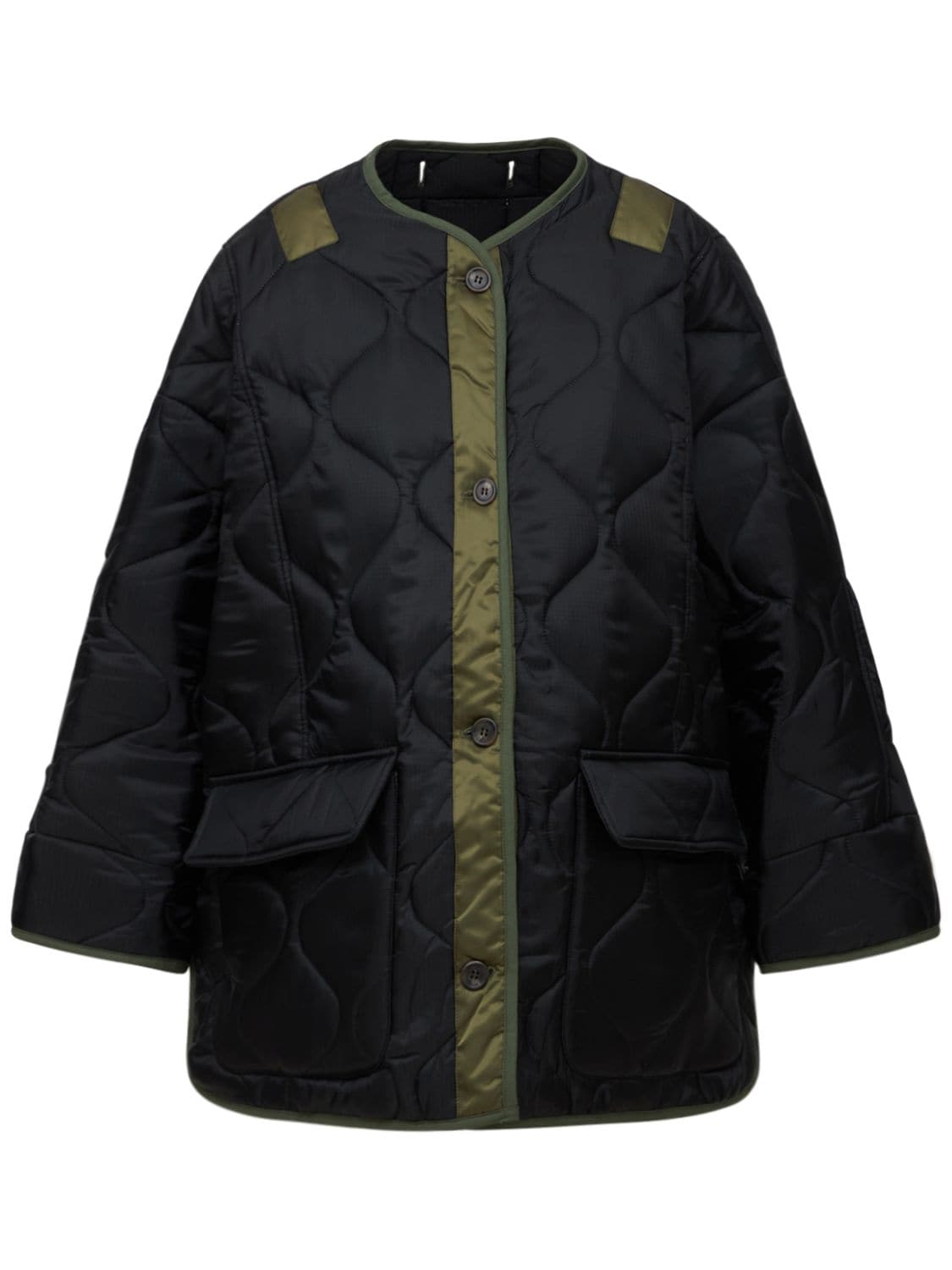 Frankie Shop Womens Black Olive Teddy Quilted-shell Jacket