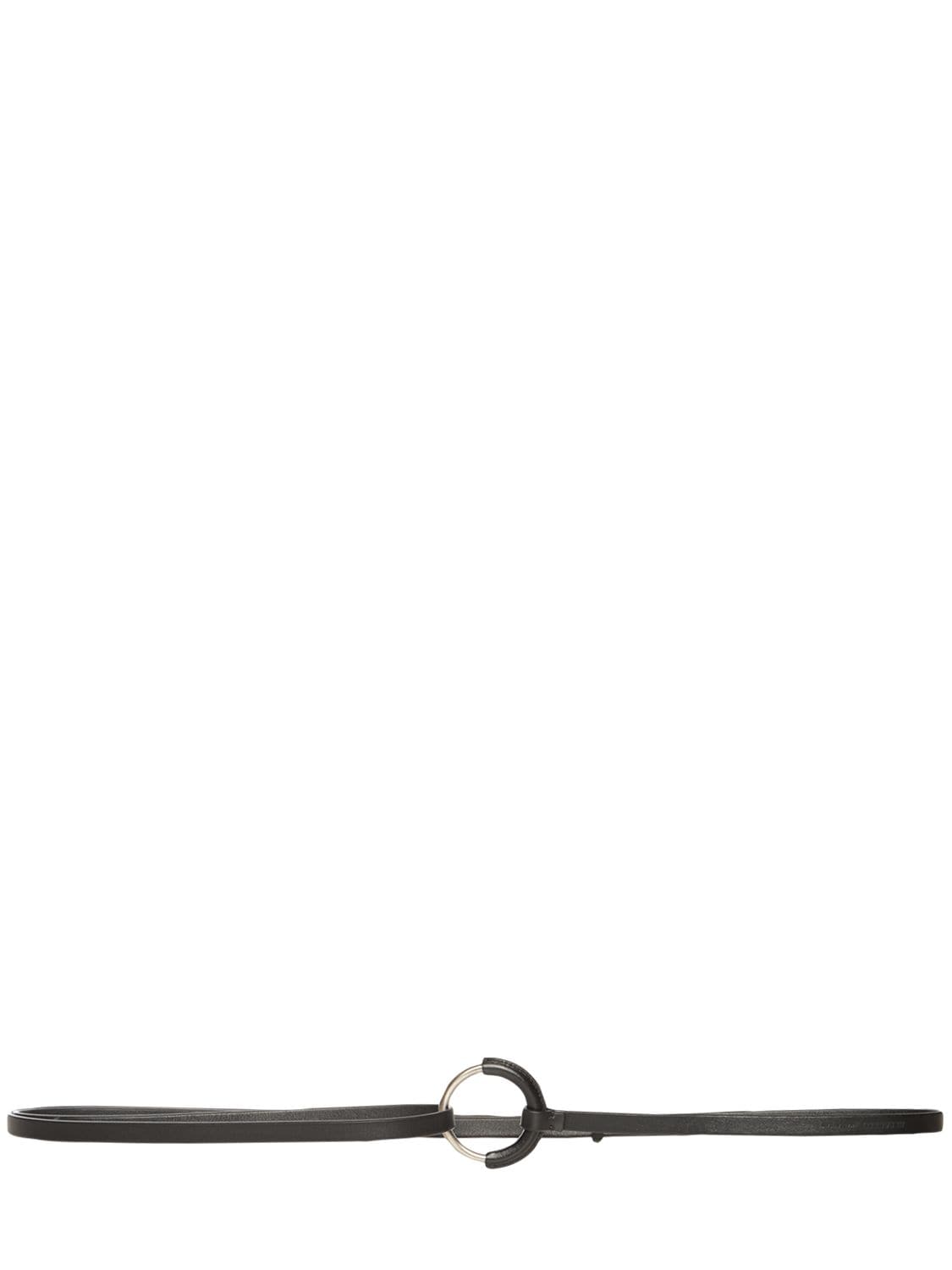 Jil Sander 1cm Ring Leather Belt In Black