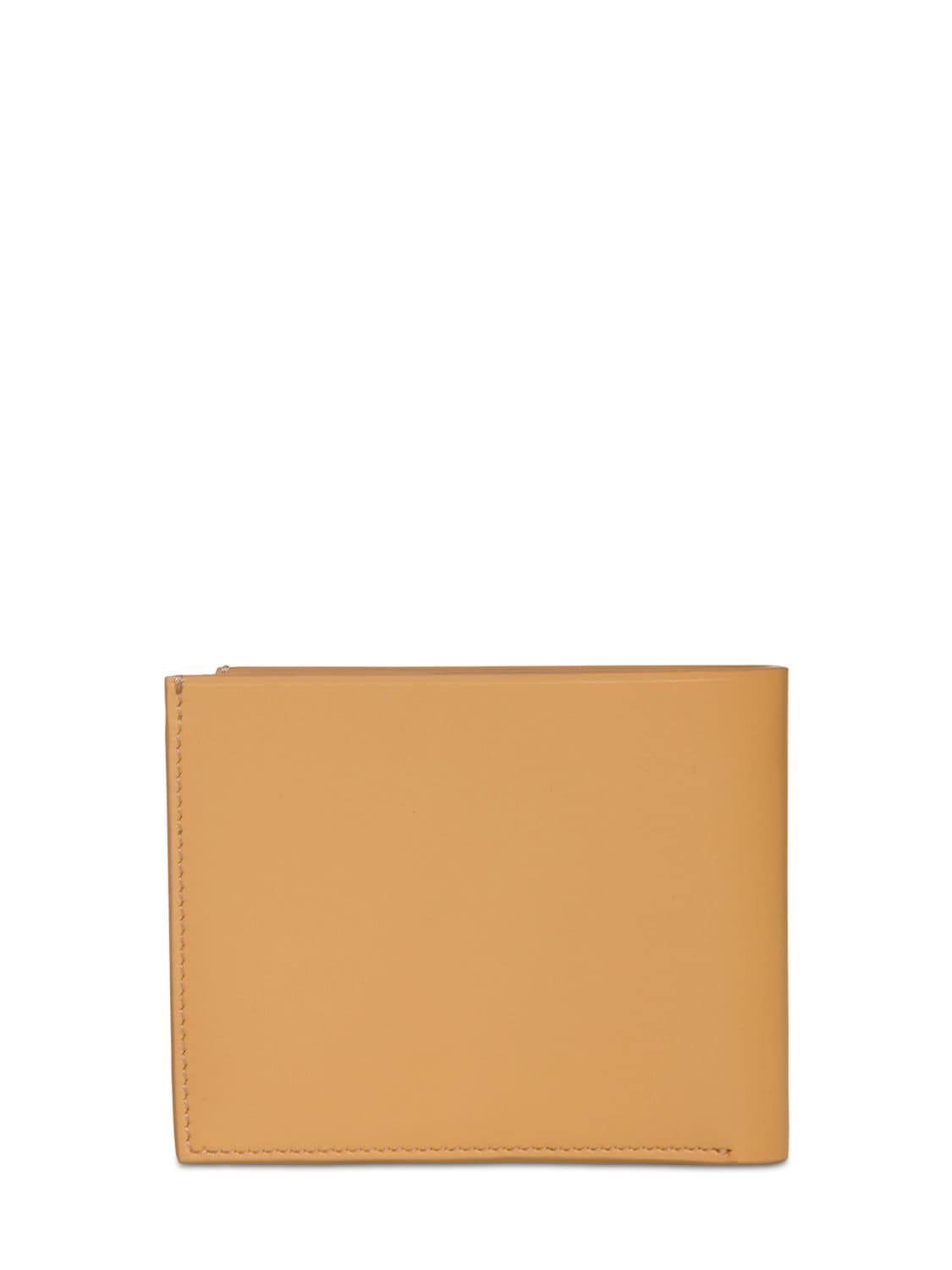 Shop Jil Sander Leather Billfold Wallet In Medium Yellow