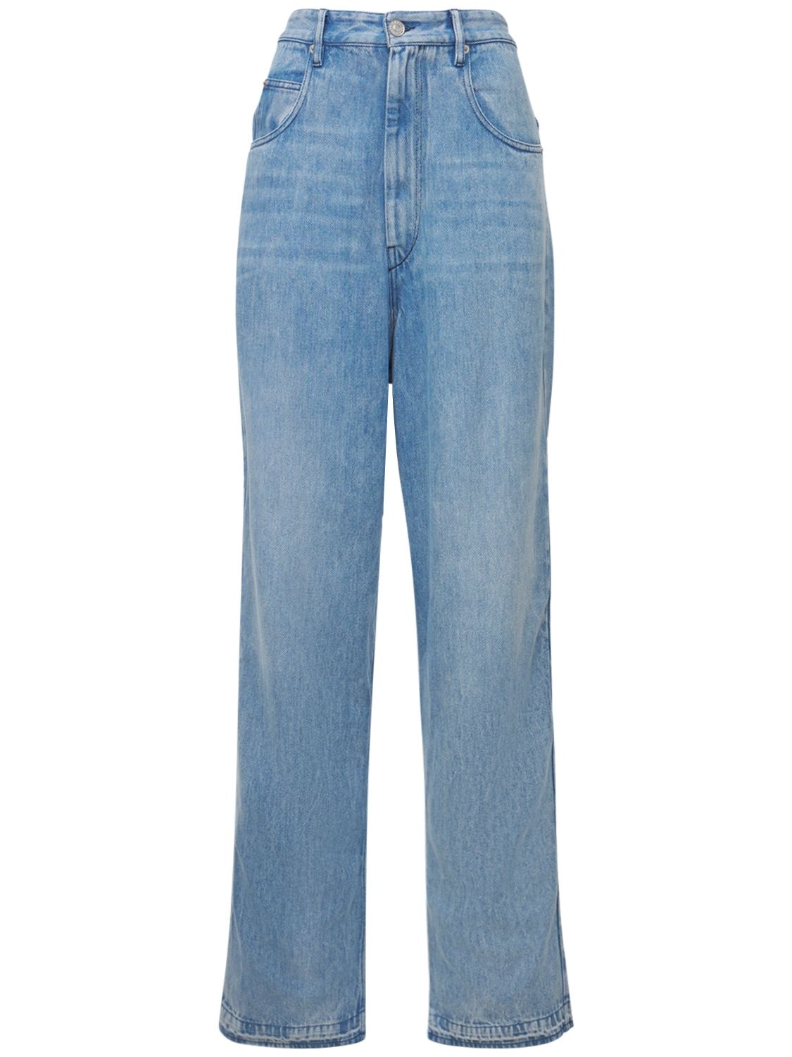 Isabel Marant Étoile Tilorsy High Waist Straight Denim Jeans In Light Blue