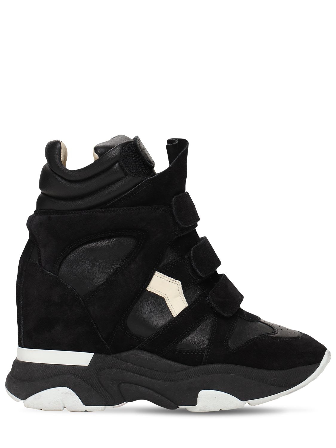 Isabel Marant 60mm Balskee Suede & Leather Sneakers In Black