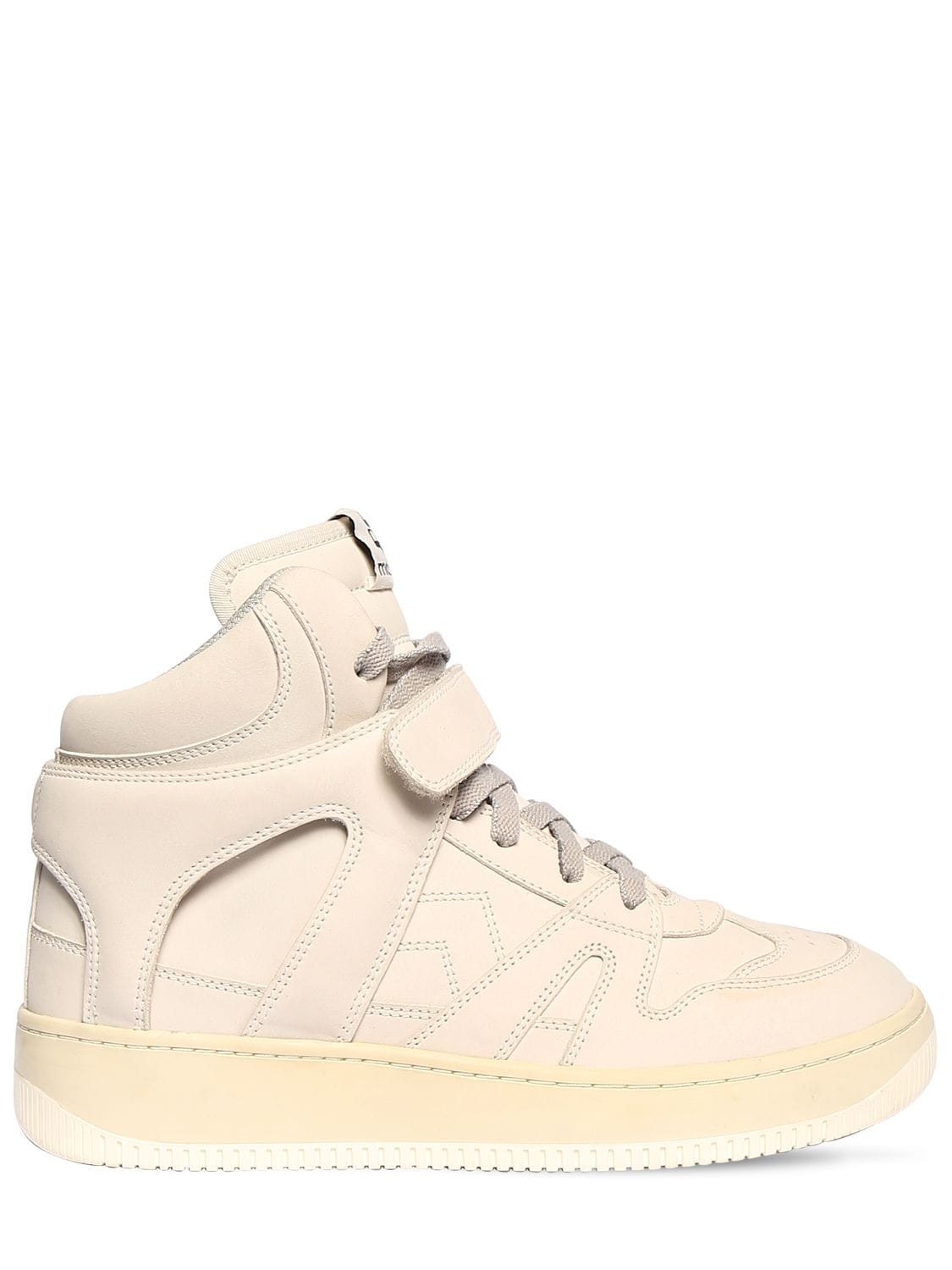 Isabel Marant 30mm Brooklee Leather High Top Sneakers In White