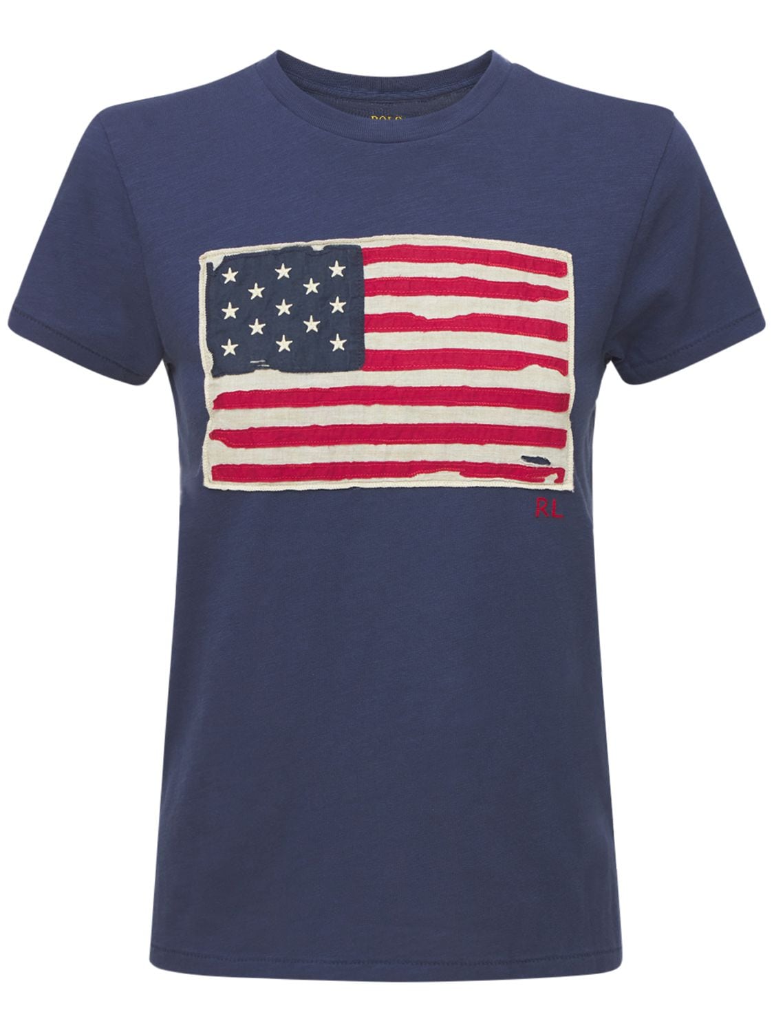 POLO RALPH LAUREN AMERICAN FLAG PRINTED COTTON T-SHIRT,74IE50003-MDAY0
