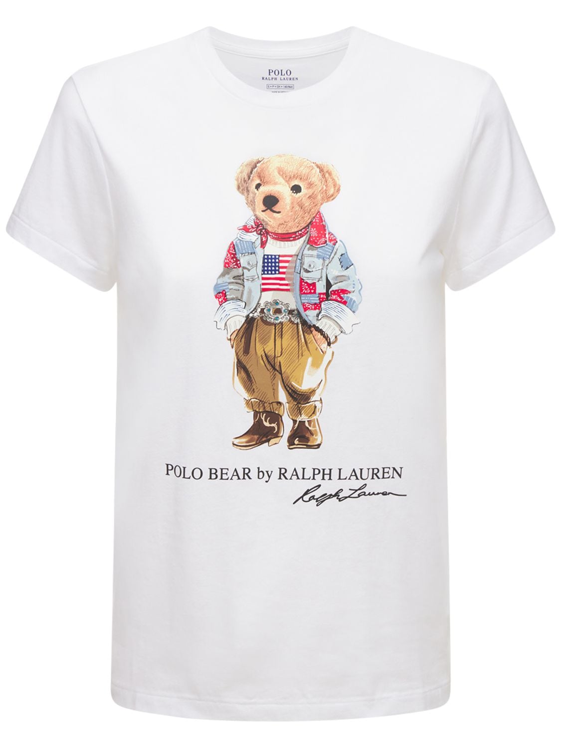 Polo Ralph Lauren Bear Printed Cotton T-shirt In 화이트 | ModeSens