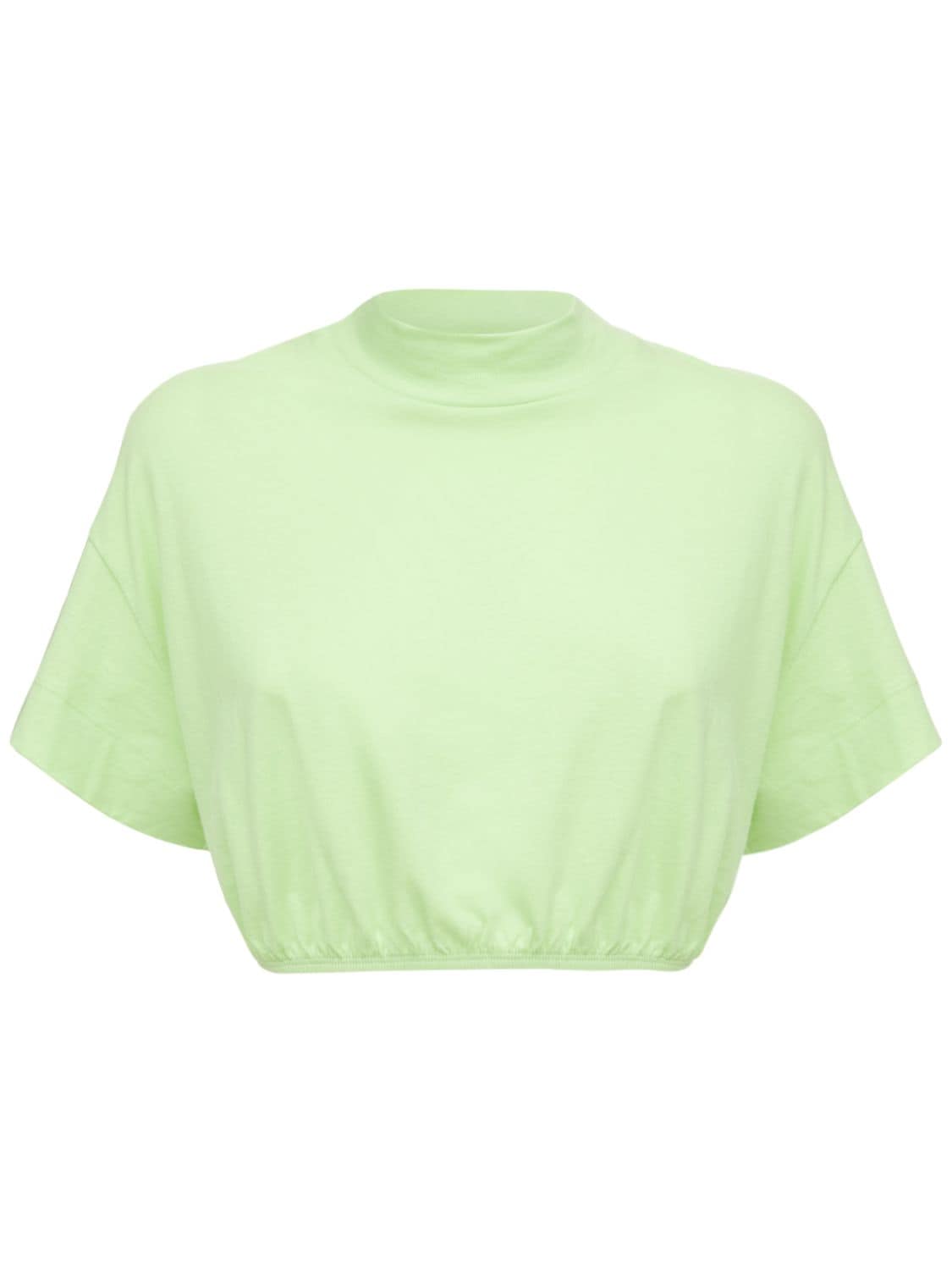 Alo Yoga Kick It Cropped Mock Neck T-shirt In Lime Green | ModeSens