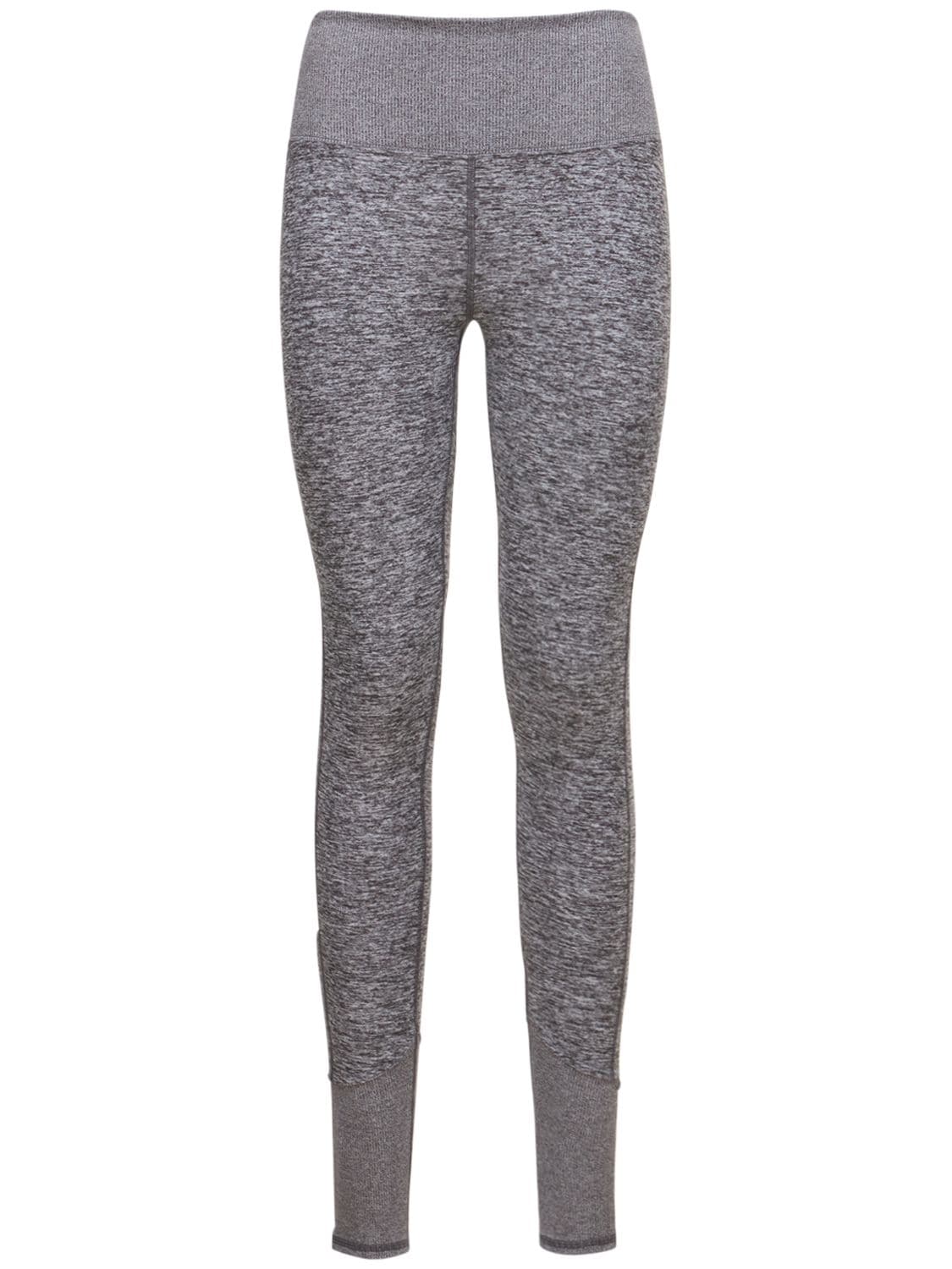 Alo Yoga Alosoft XS set (bra + shorts) in Zinc Heather (light gray