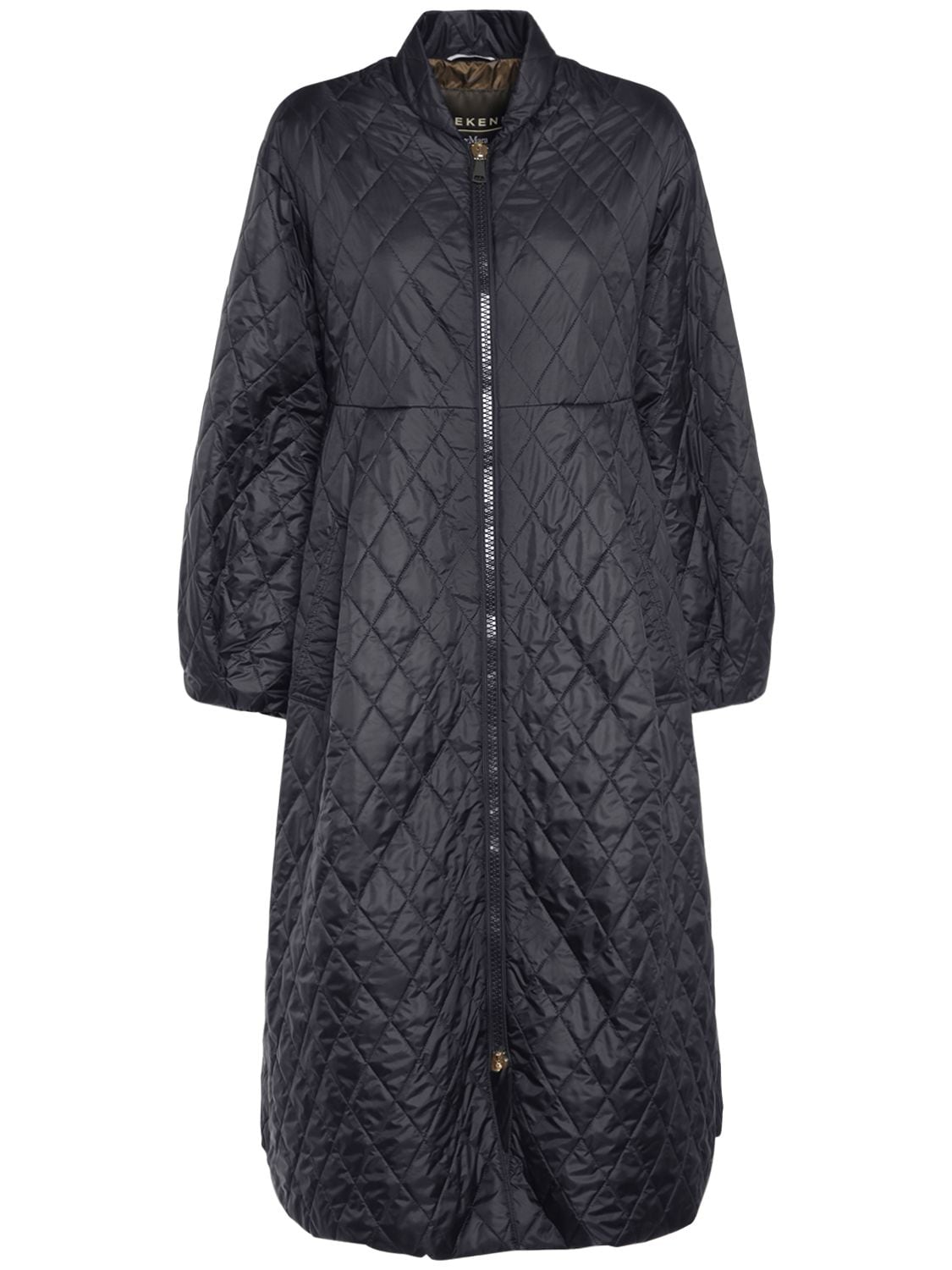 Weekend Max Mara Quilted Padded Long Jacket In Navy | ModeSens