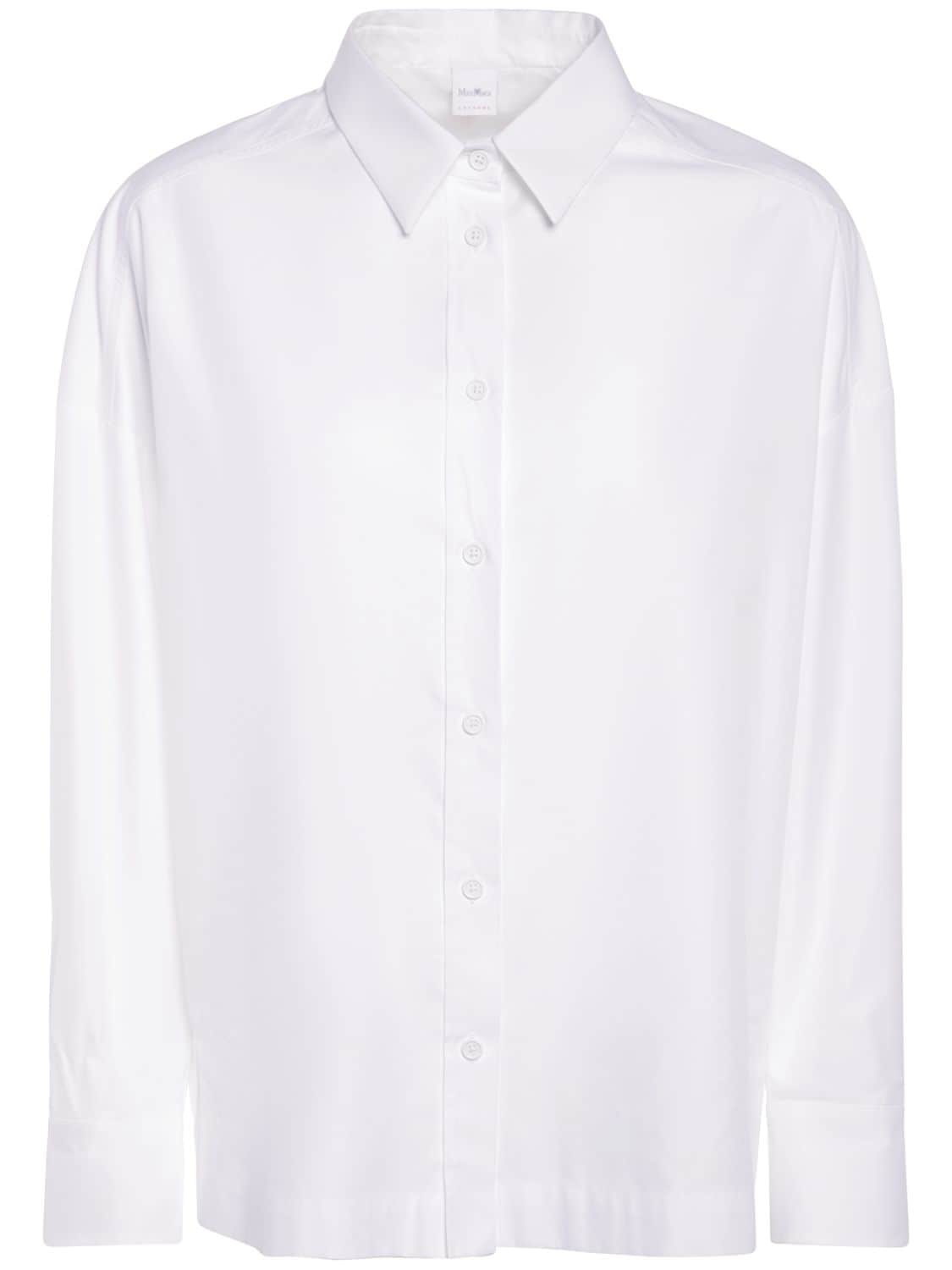 Max Mara - Cotton twill shirt - White | Luisaviaroma