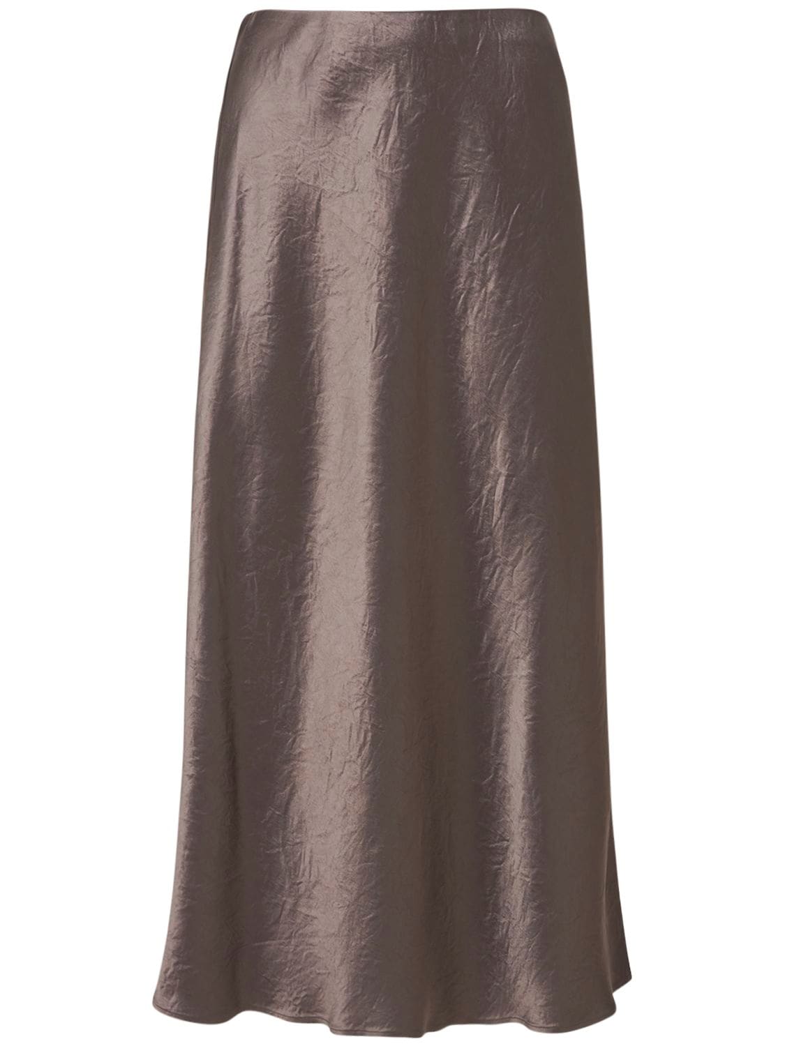 Max Mara Womens 058 Malva Alessio High-waist Satin Midi Skirt 10 In Dark Brown