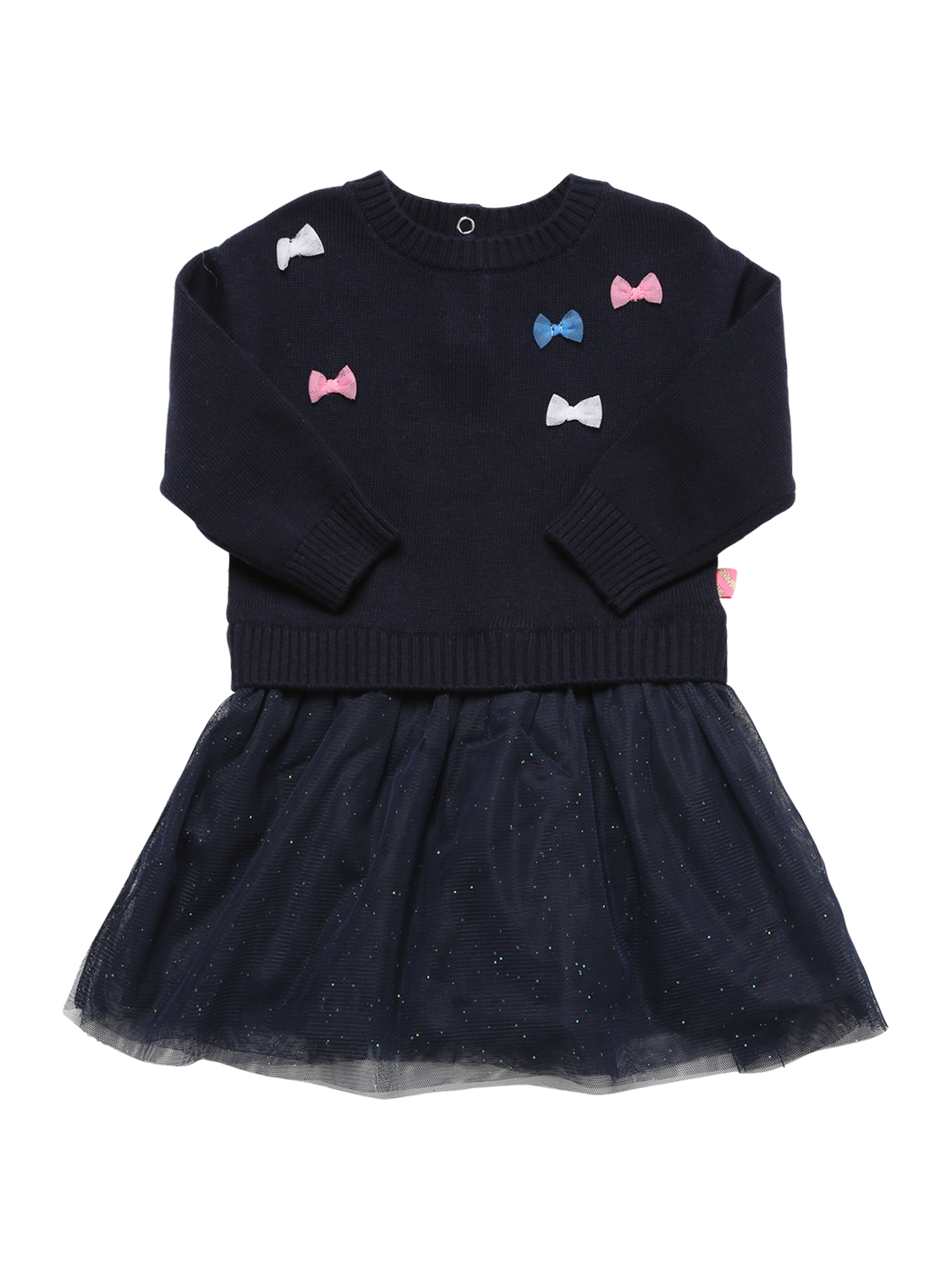 Kleid Aus Baumwollung Mit Glitzerschleife Und Tüll
