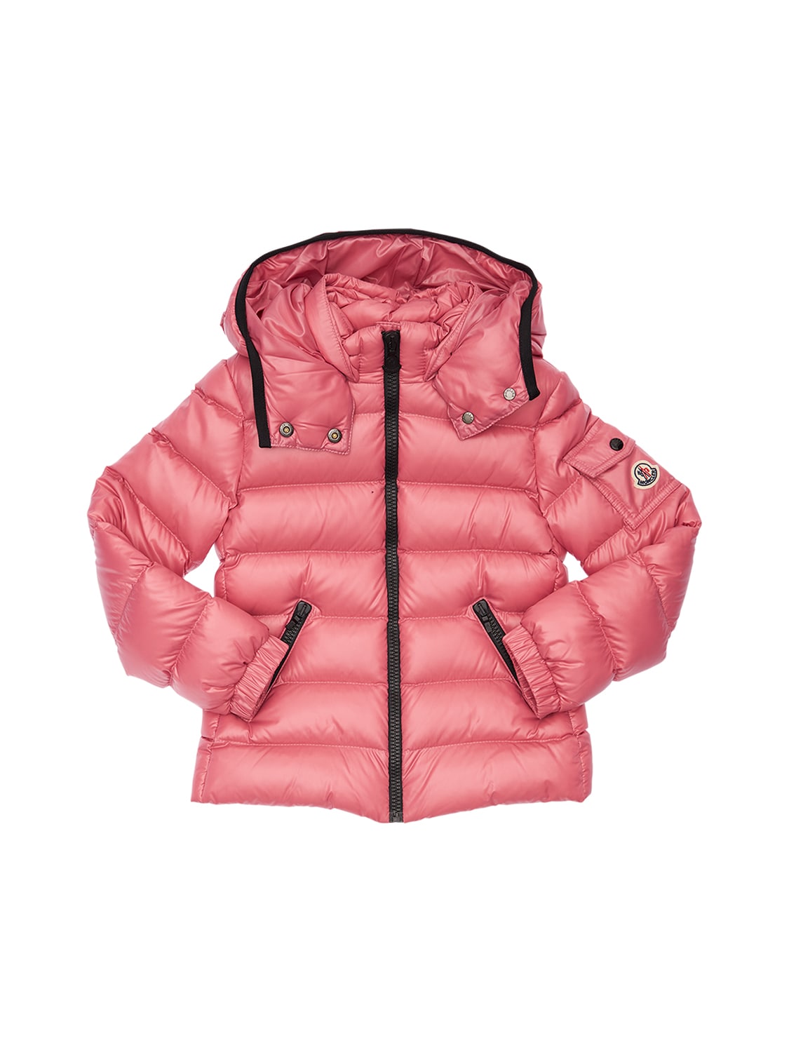 Moncler Kids' Bady Hooded Nylon Down Jacket In Pink