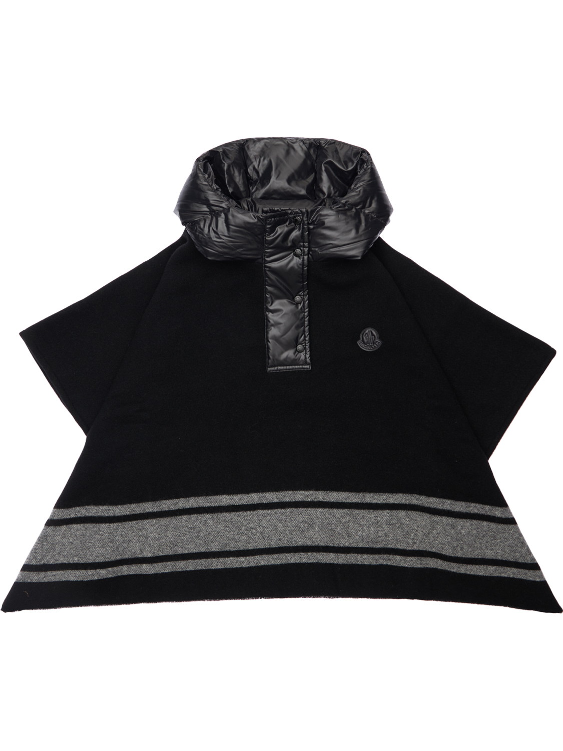 Daunencape Aus Wollstrick Und Nylon