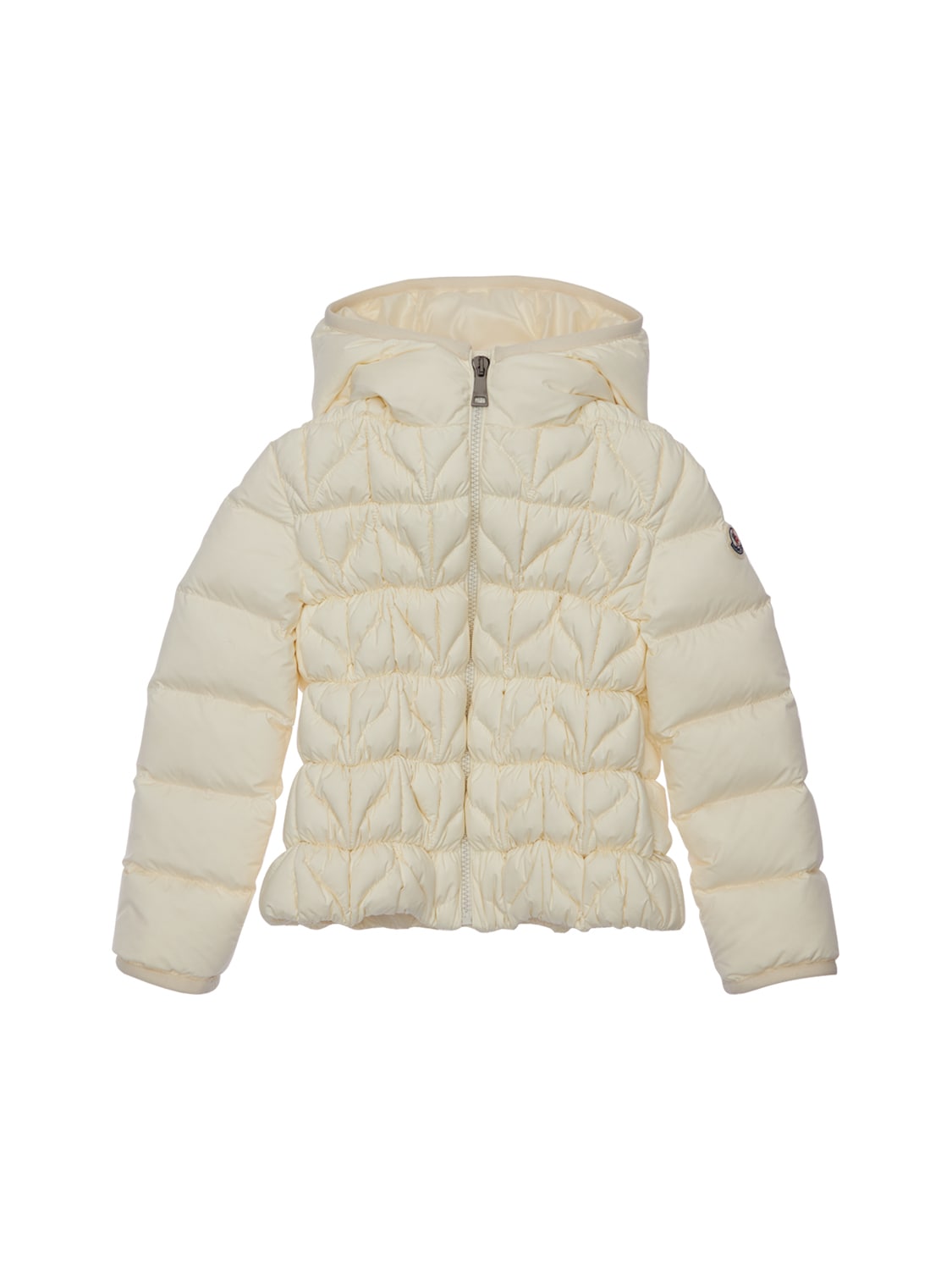 Moncler Kids' Laurette Hooded Nylon Down Jacket In White