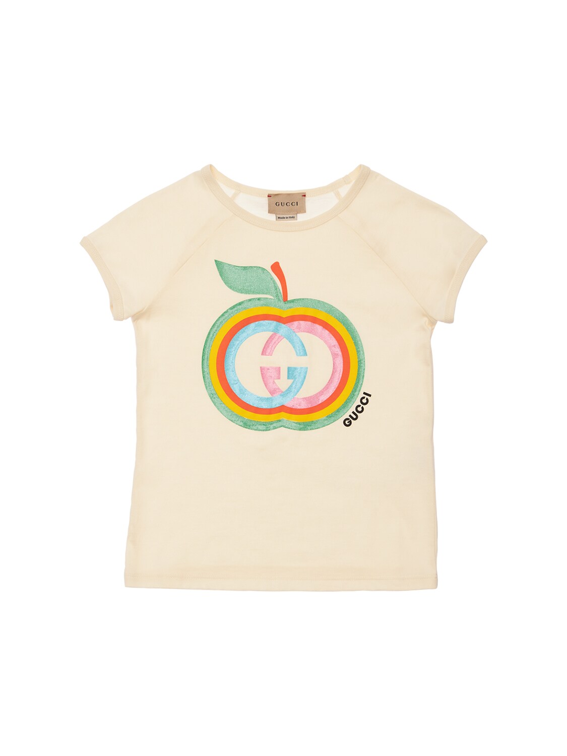 Apple Gg Logo Print Cotton T-shirt
