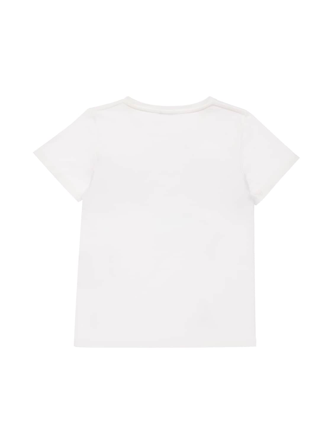Shop Gucci Logo Printed Cotton Jersey T-shirt In White