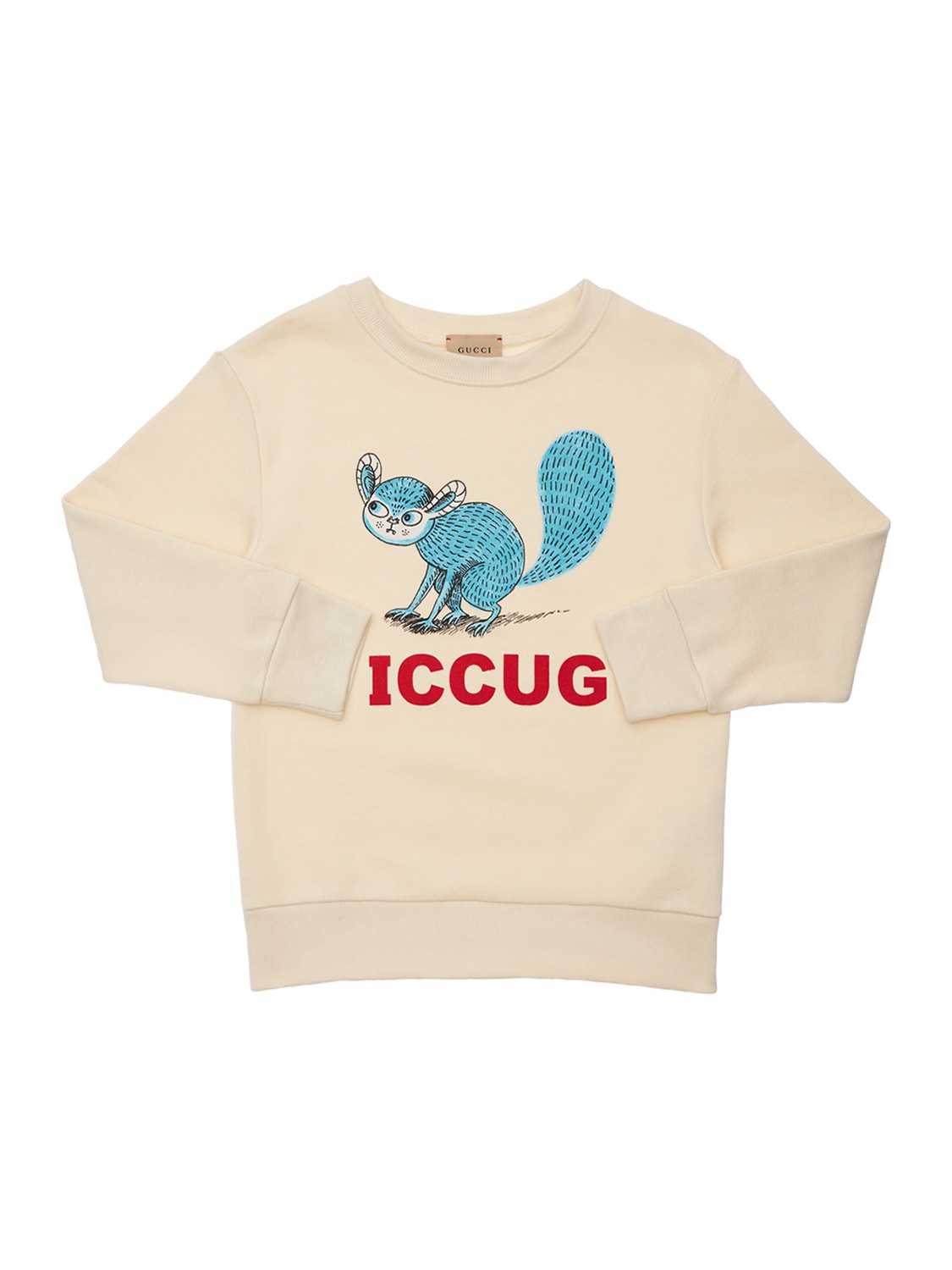 Gucci Kids' Animal Print Cotton Sweatshirt In White