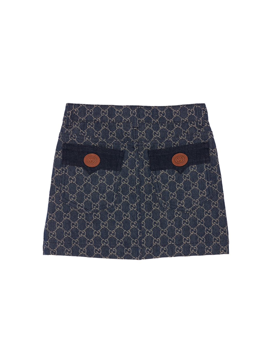 Shop Gucci Gg Cotton Denim Jacquard Skirt