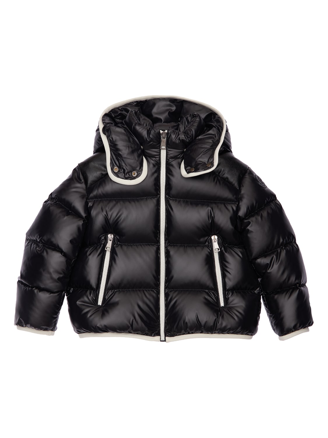 Moncler Kids' Cemile Hooded Nylon Down Jacket In Black | ModeSens