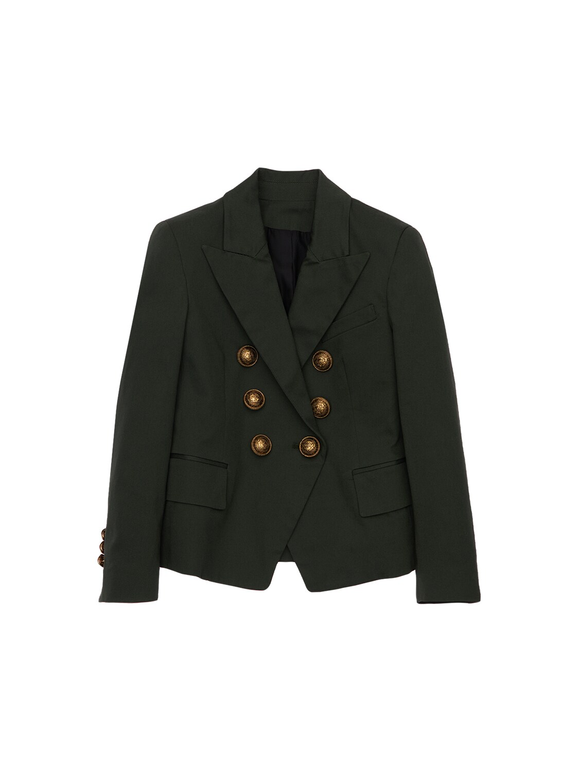 BALMAIN DOUBLE BREASTED COTTON BLEND JACKET,74IFI8004-NZIW0