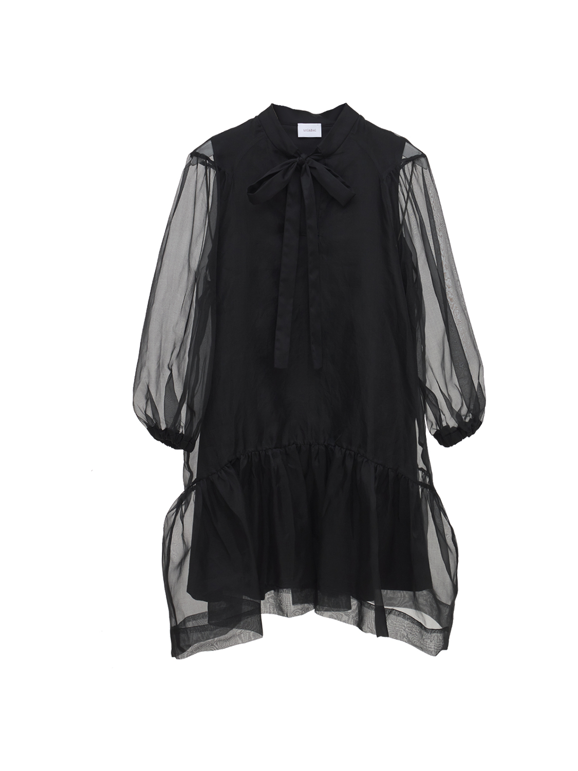 Midikleid Aus Seide Mit Puffärmeln
