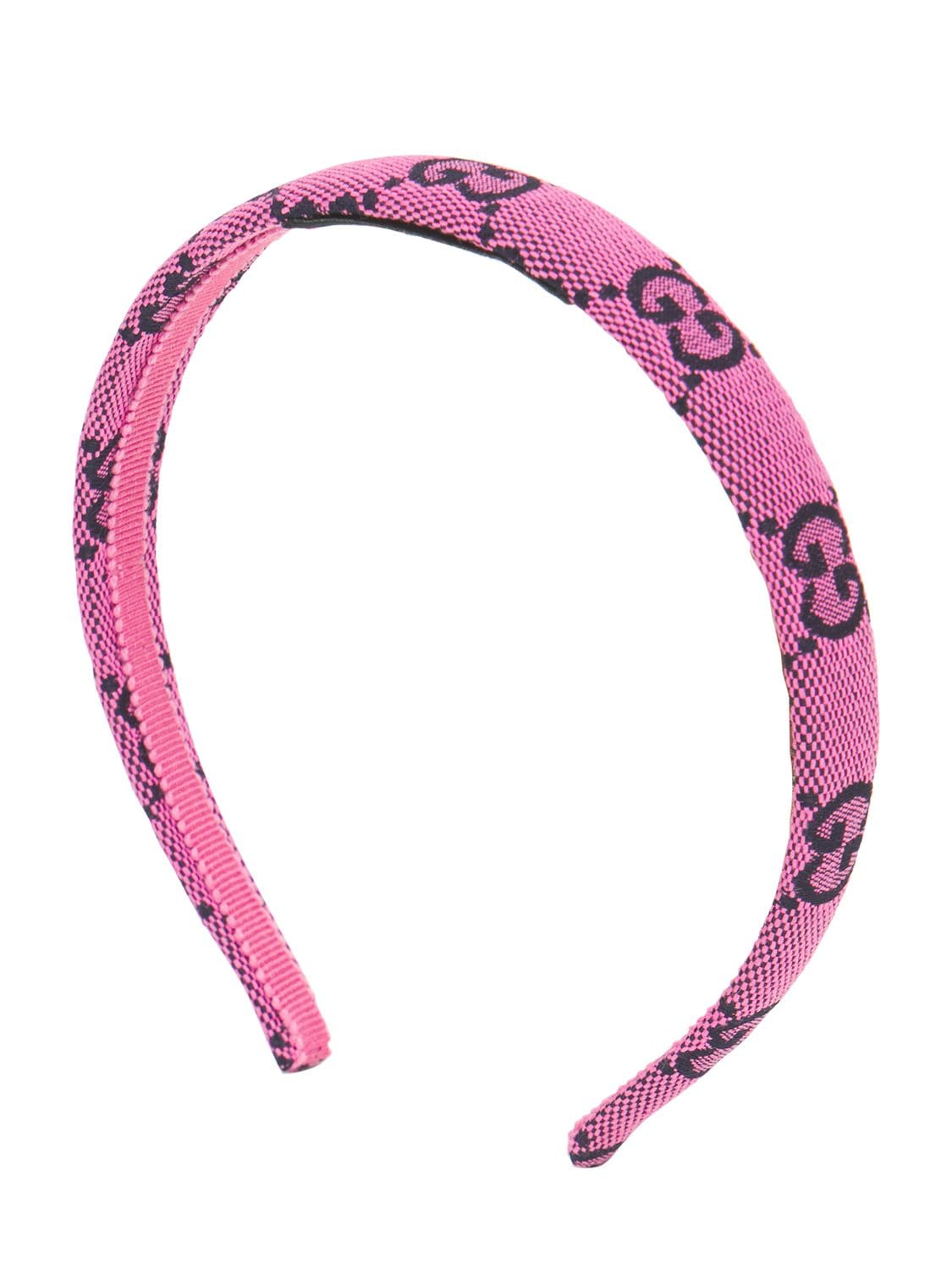 Gucci Gg Multicolor Canvas Headband In Pink,blue