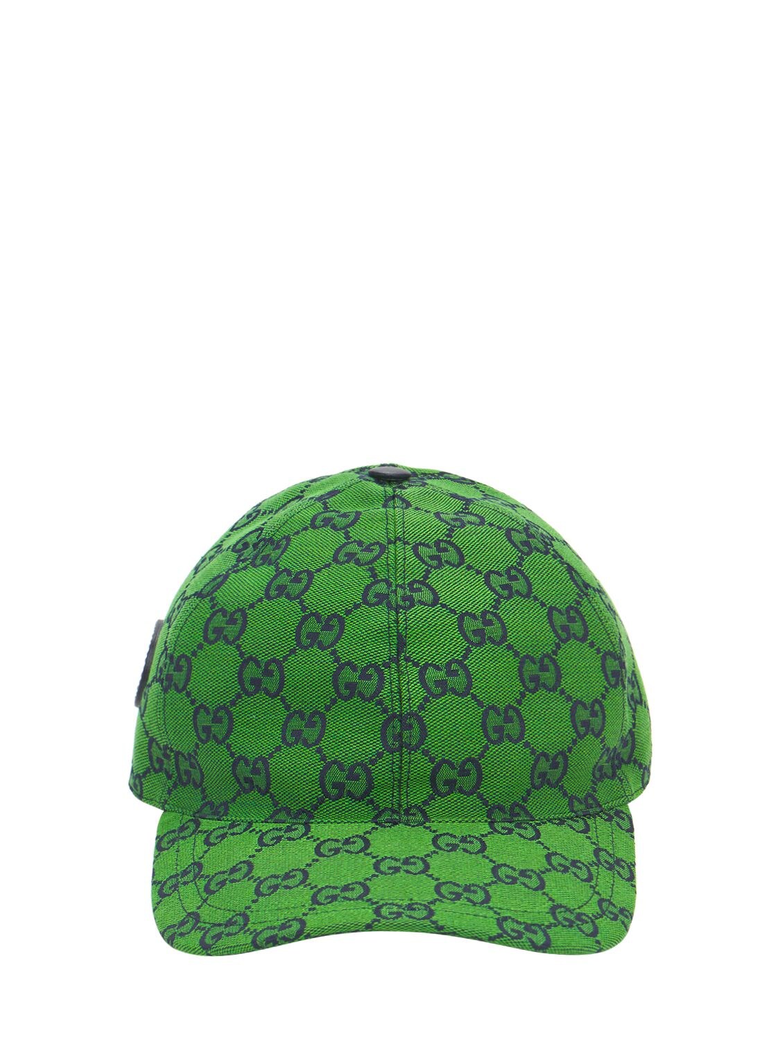 Gucci Gg Multicolor Canvas Baseball Hat In Green,blue
