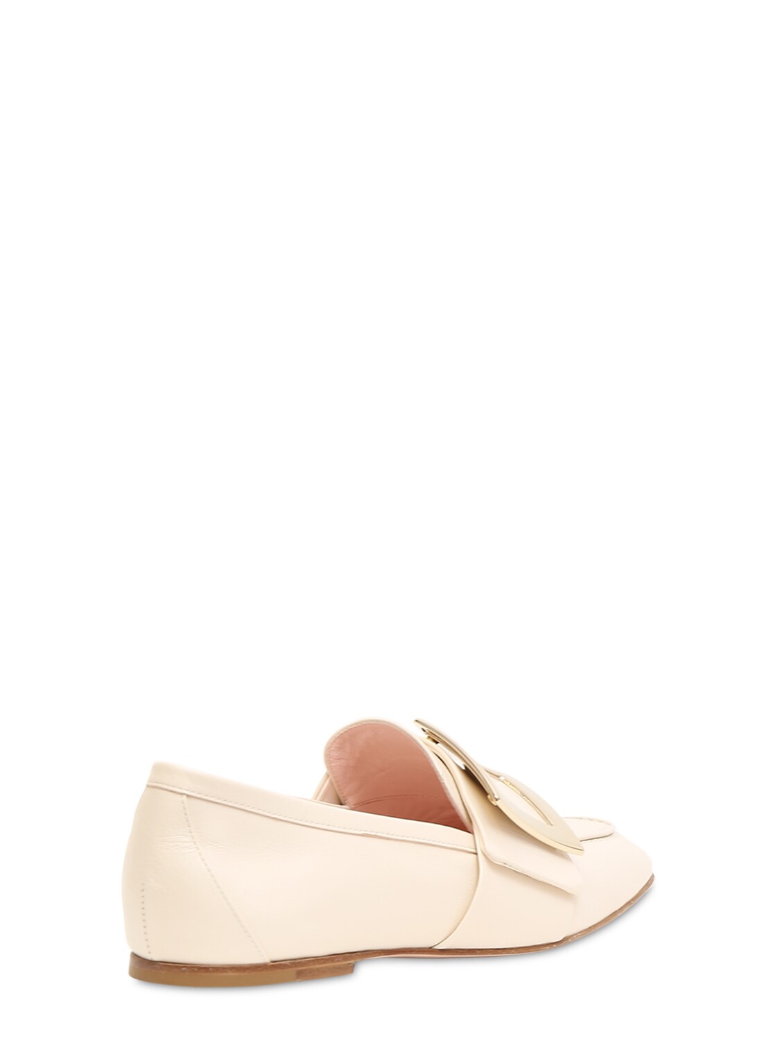 Shop Roger Vivier 25mm Soft Leather Loafers In Off-white